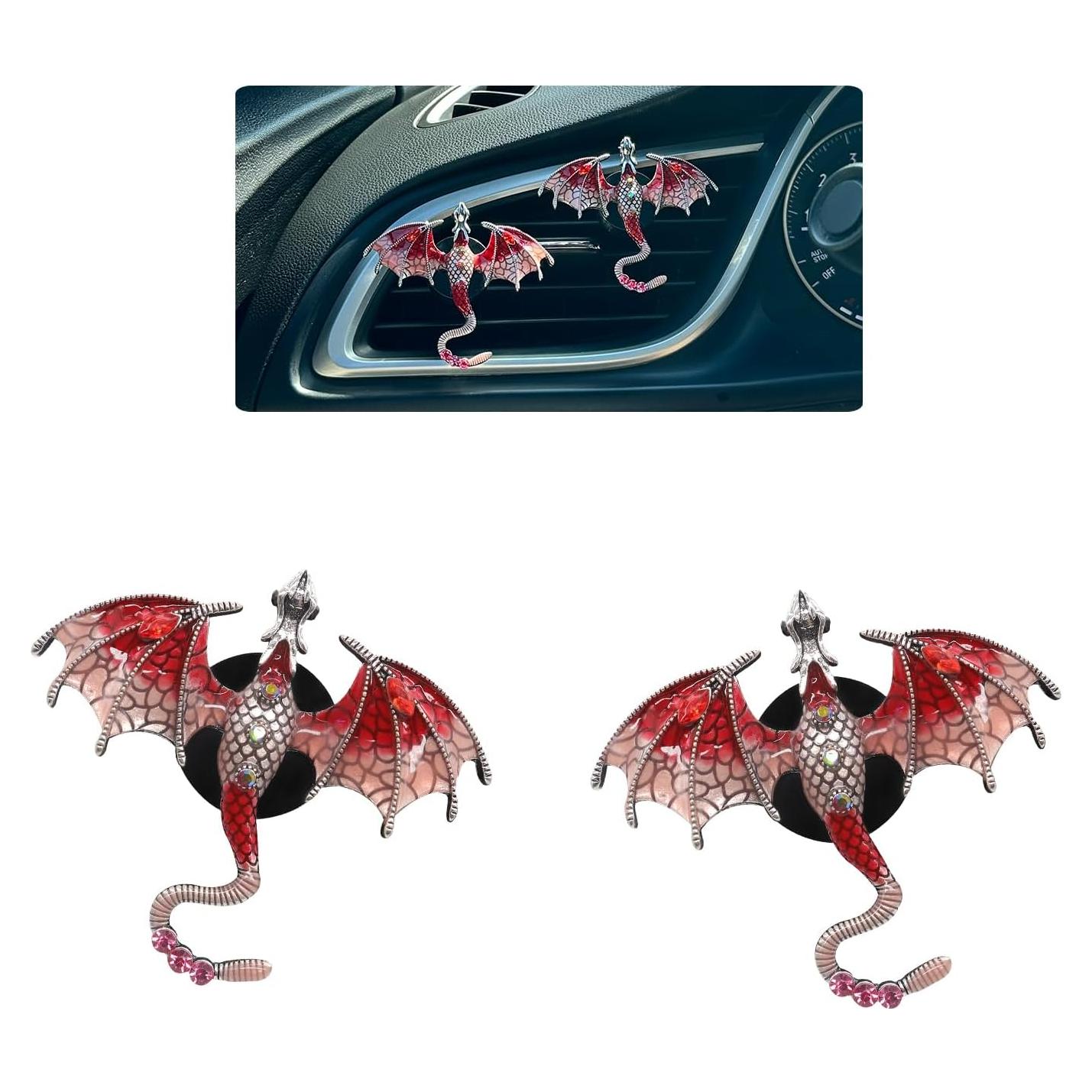 Ambientadores de Auto Dragón Wyvern 2pcs Clips Ventilación