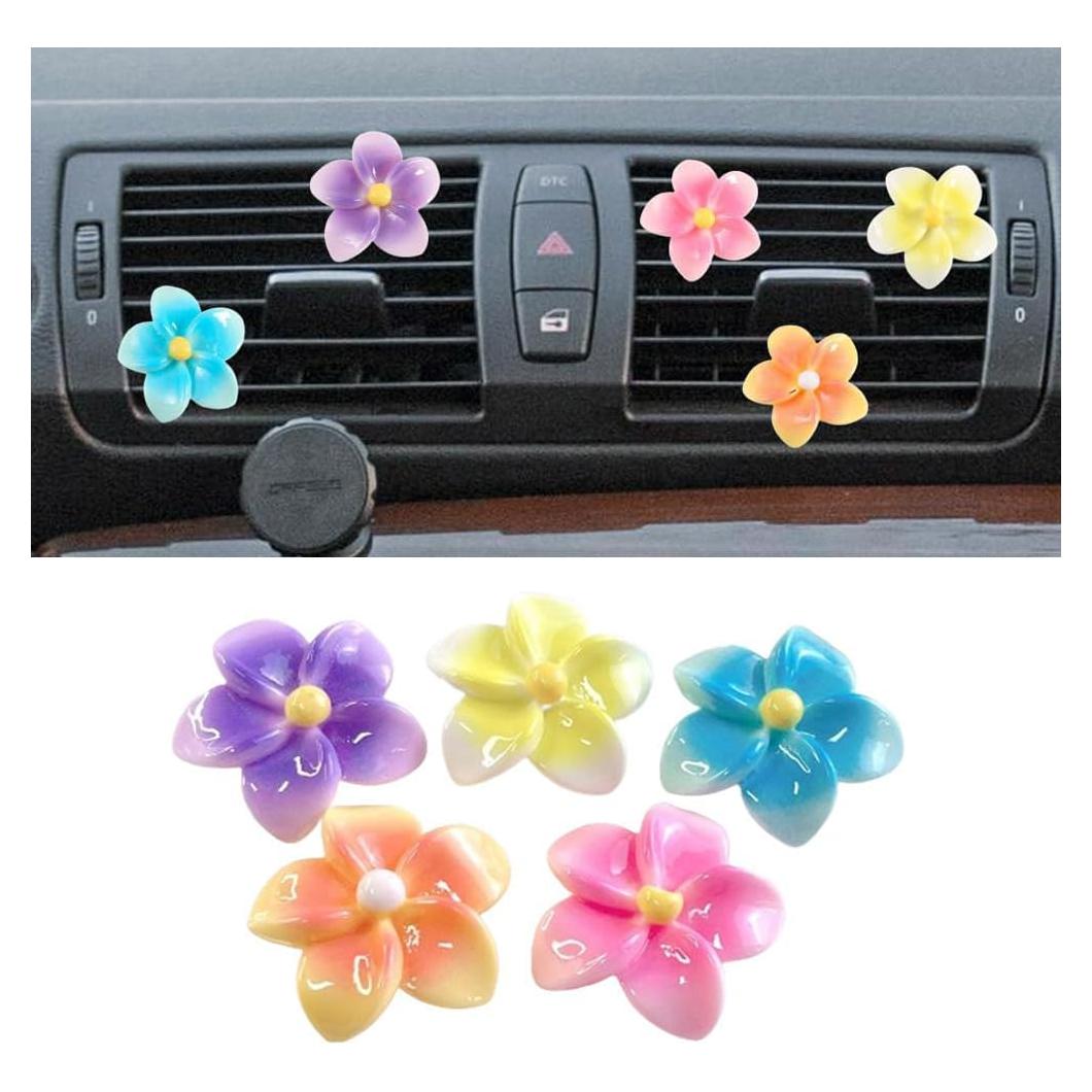 5 Clips Decorativos de Ventilación para Coche SOKPEWWM Plumeria