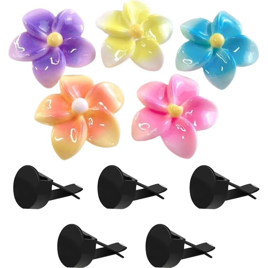 5 Clips Decorativos de Ventilación para Coche SOKPEWWM Plumeria