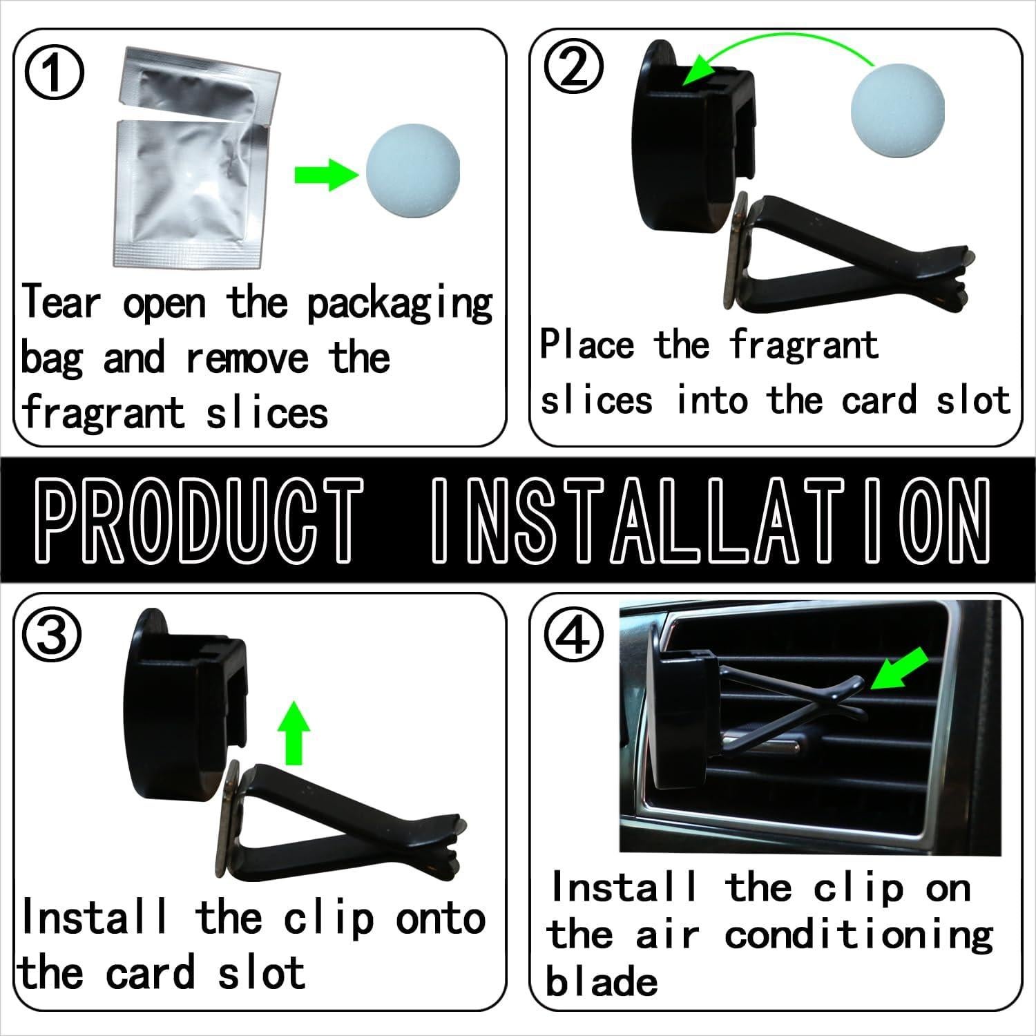 4 Clips de Ventilación en Forma de Corazón PurYupearl - Ambientadores para Auto