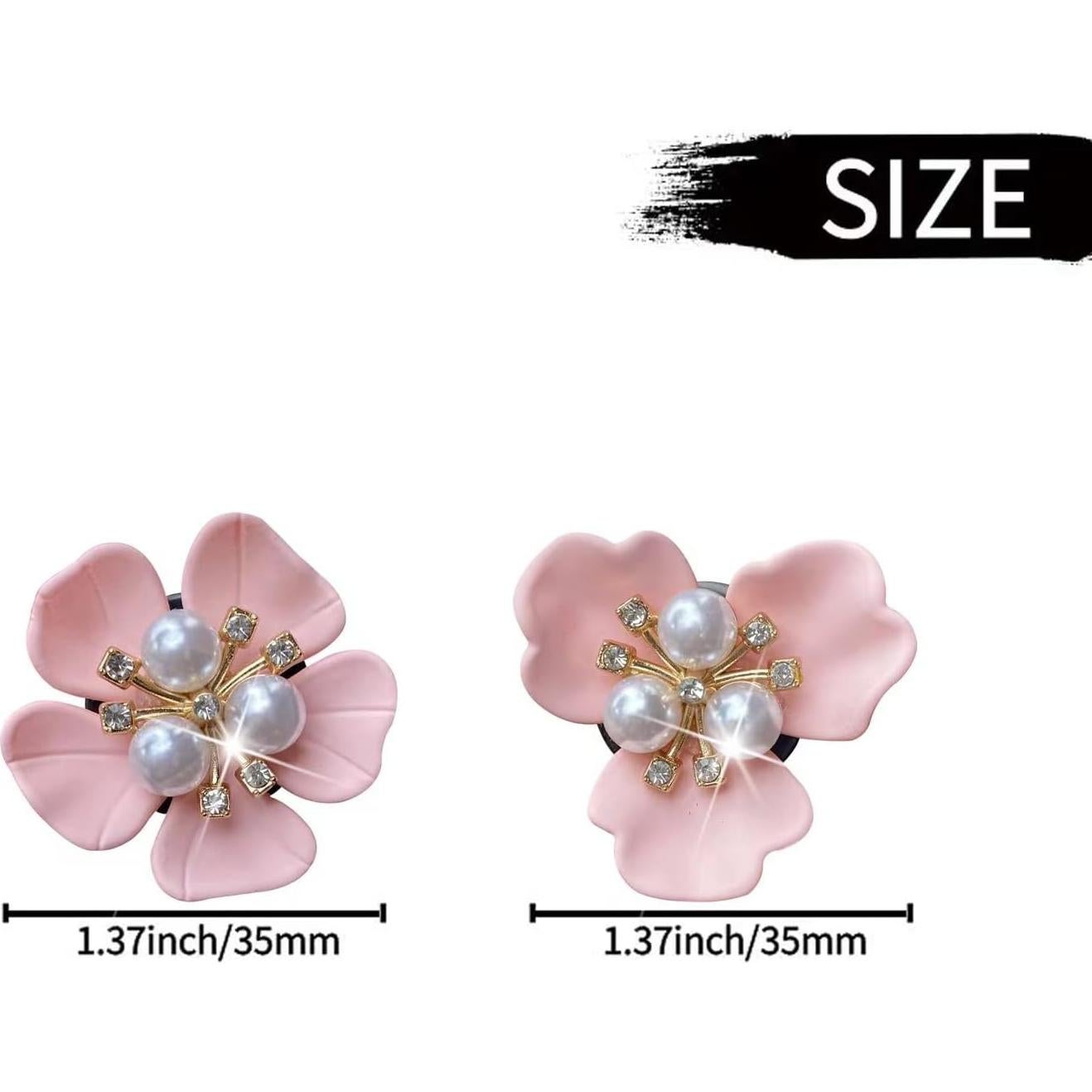 Clip de Perfume para Automóvil Galyacht Flor Rhinestone Rosa
