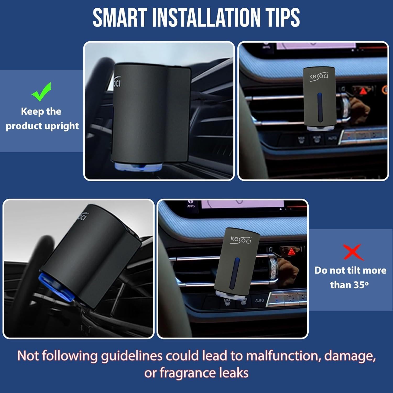 Ambientador de Auto KESOCI FBA02070 90ml Recargable Esencia Infinita