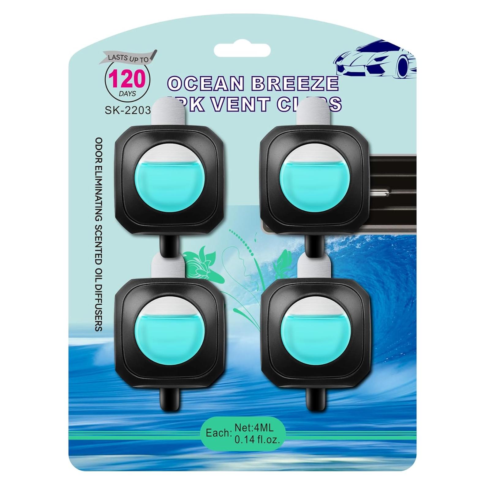 Ambientador de Aire para Coche JUSTTOP Oceánico 4 Clips 4ml