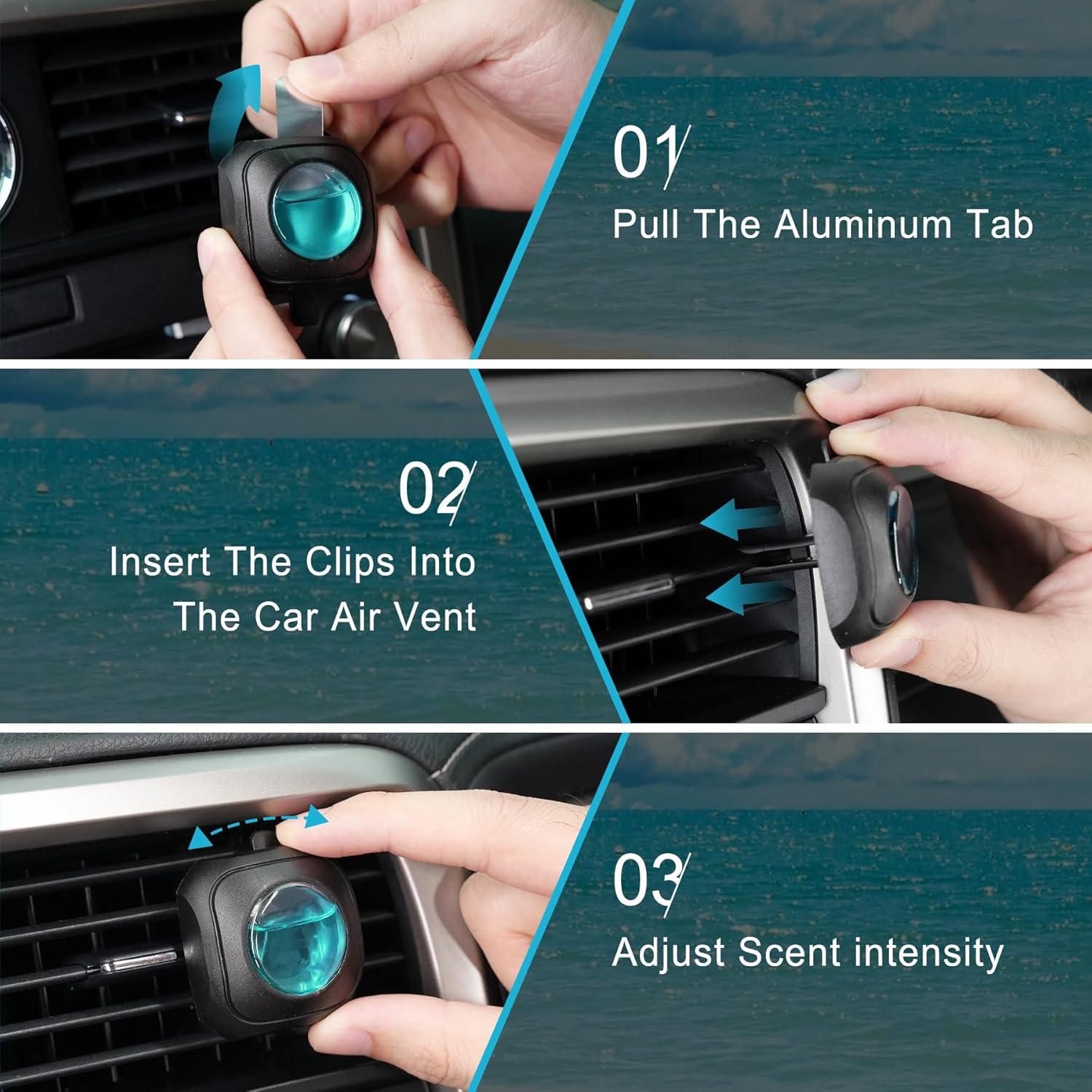 Ambientador de Aire para Coche JUSTTOP Oceánico 4 Clips 4ml