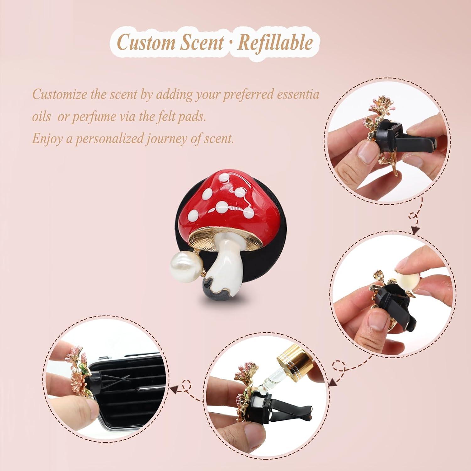 Clips Difusores de Aire para Auto ORIESSE Hongo 4pcs Aroma Floral