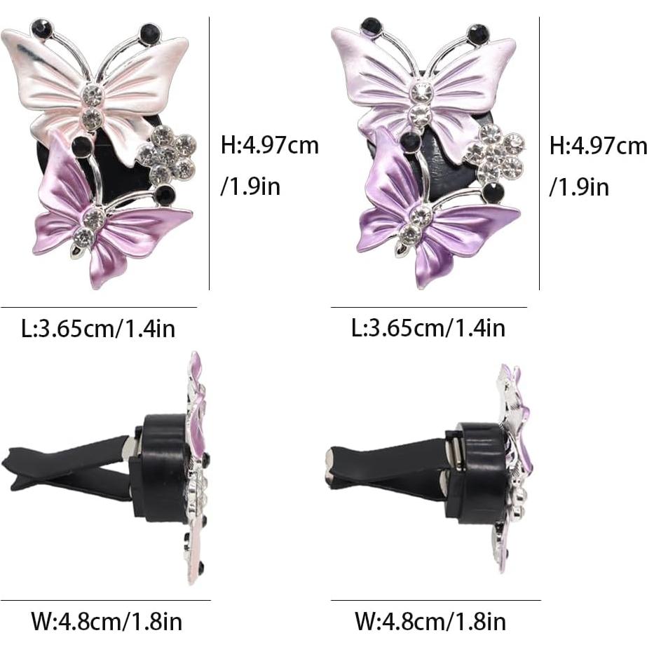 Clips de Ventilación de Mariposa ORIESSE Doble Púrpura Rosa