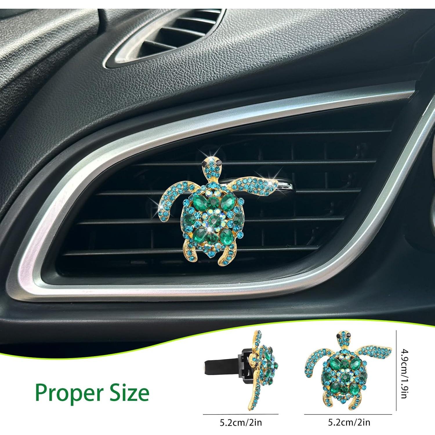 Clip de Ventilación de Coche ORIESSE Tortuga Brillante Verde Azul