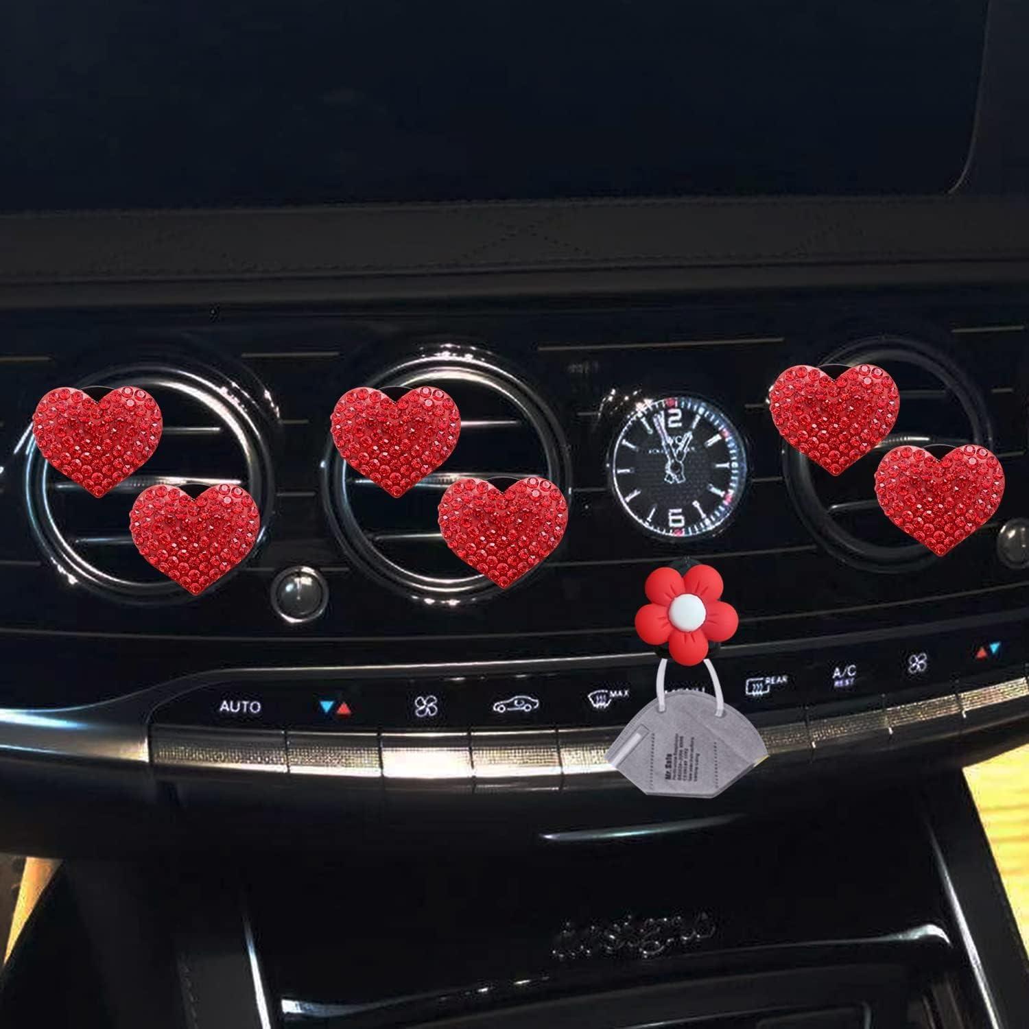 6 Clips de Ventilación Corazón Rojo Junfamilee con Fragancia