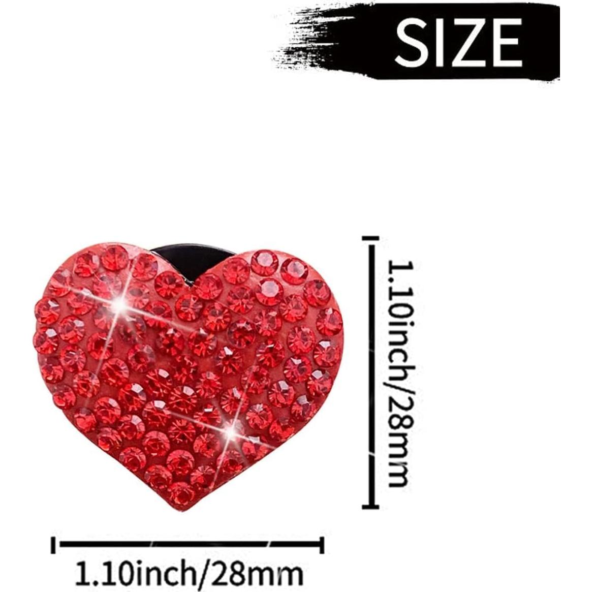 6 Clips de Ventilación Corazón Rojo Junfamilee con Fragancia