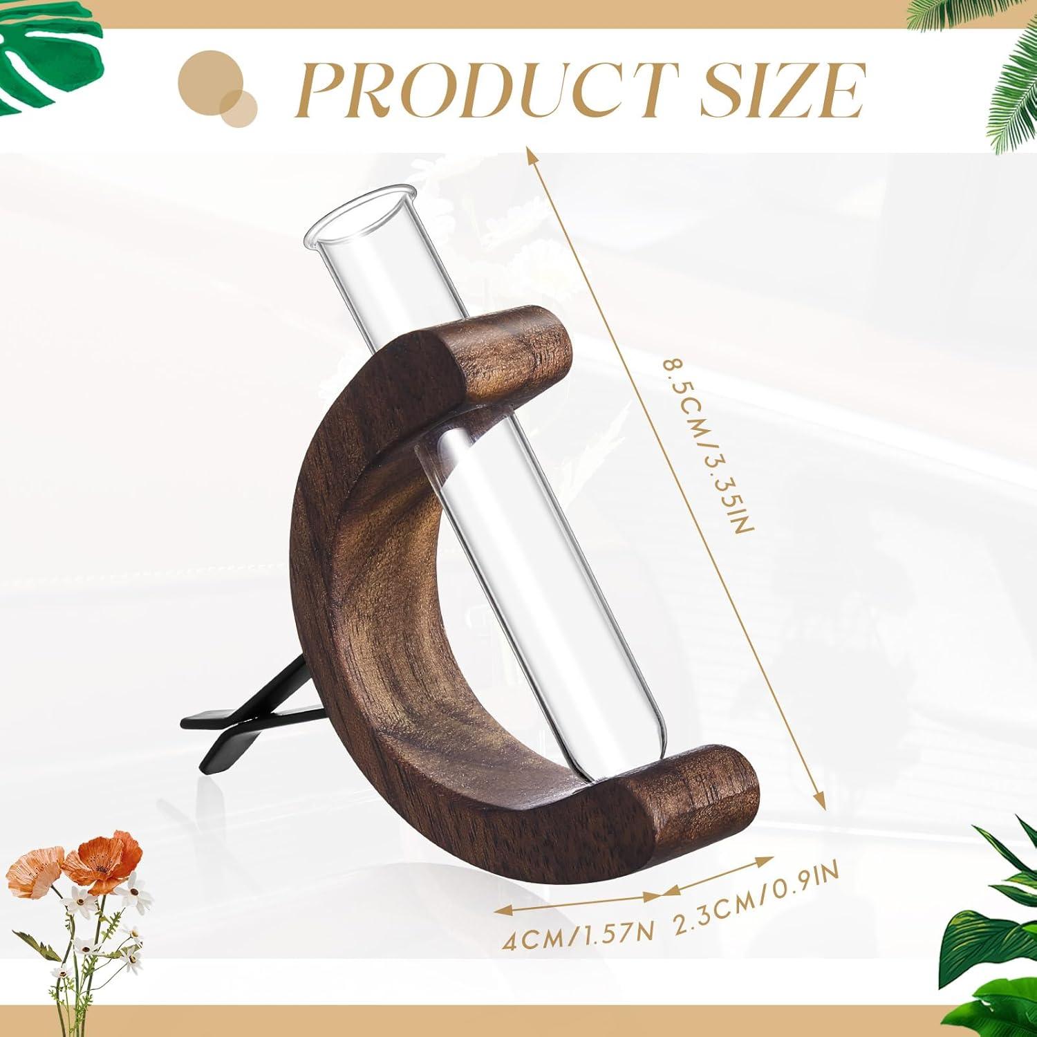 Mini Jarrón de Vidrio Datanly para Flores - 2 Pcs Color Nogal