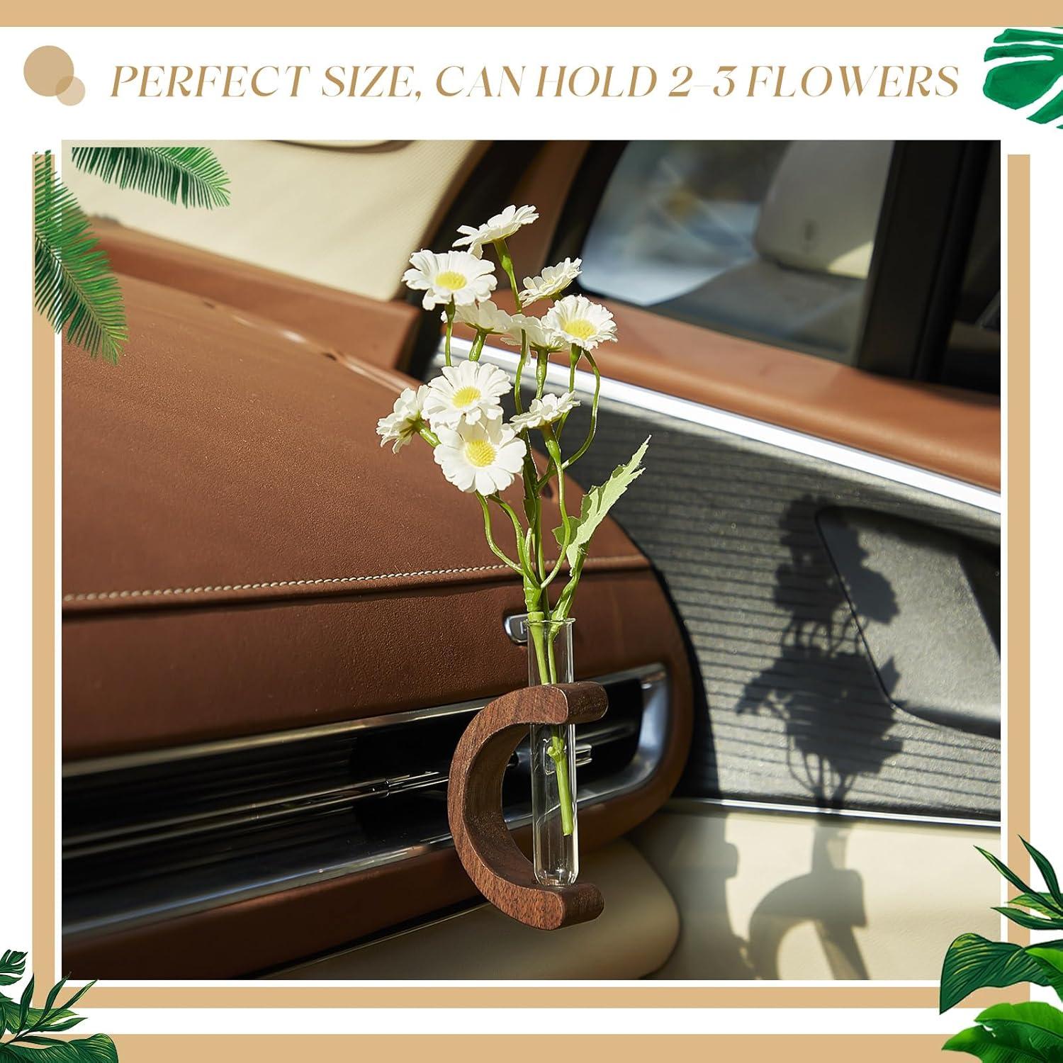 Mini Jarrón de Vidrio Datanly para Flores - 2 Pcs Color Nogal
