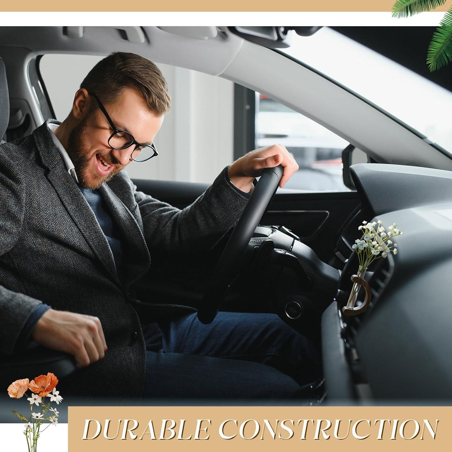 Mini Jarrón de Vidrio Datanly para Flores - 2 Pcs Color Nogal