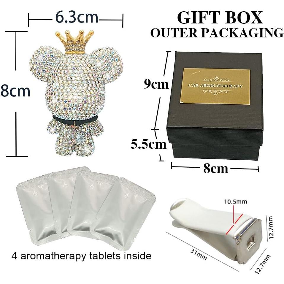 Ambientador de coche Oso de Strass XINJIAN 6.3x8cm
