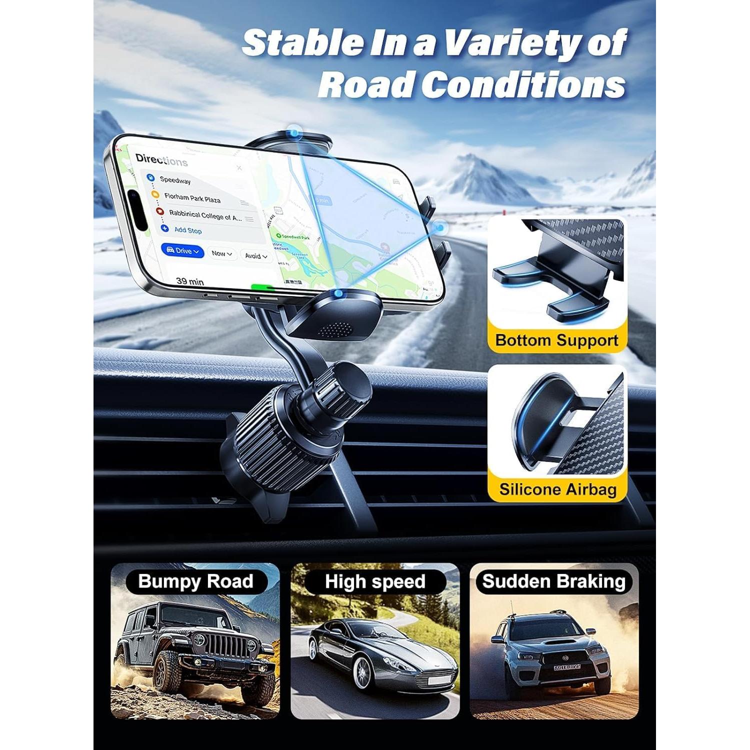 Soporte para Teléfono en Auto Rorhxia Ajustable Negro