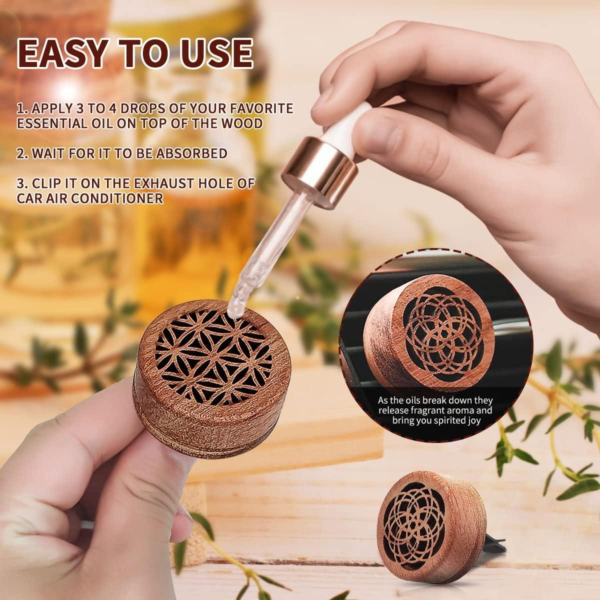 Difusor de Aromaterapia para Auto CANIPHA 2 Piezas Madera