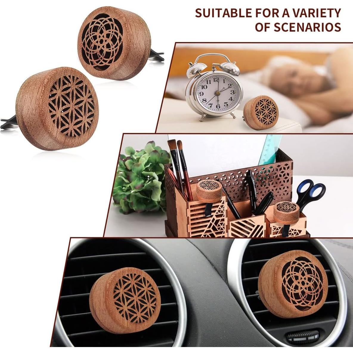 Difusor de Aromaterapia para Auto CANIPHA 2 Piezas Madera