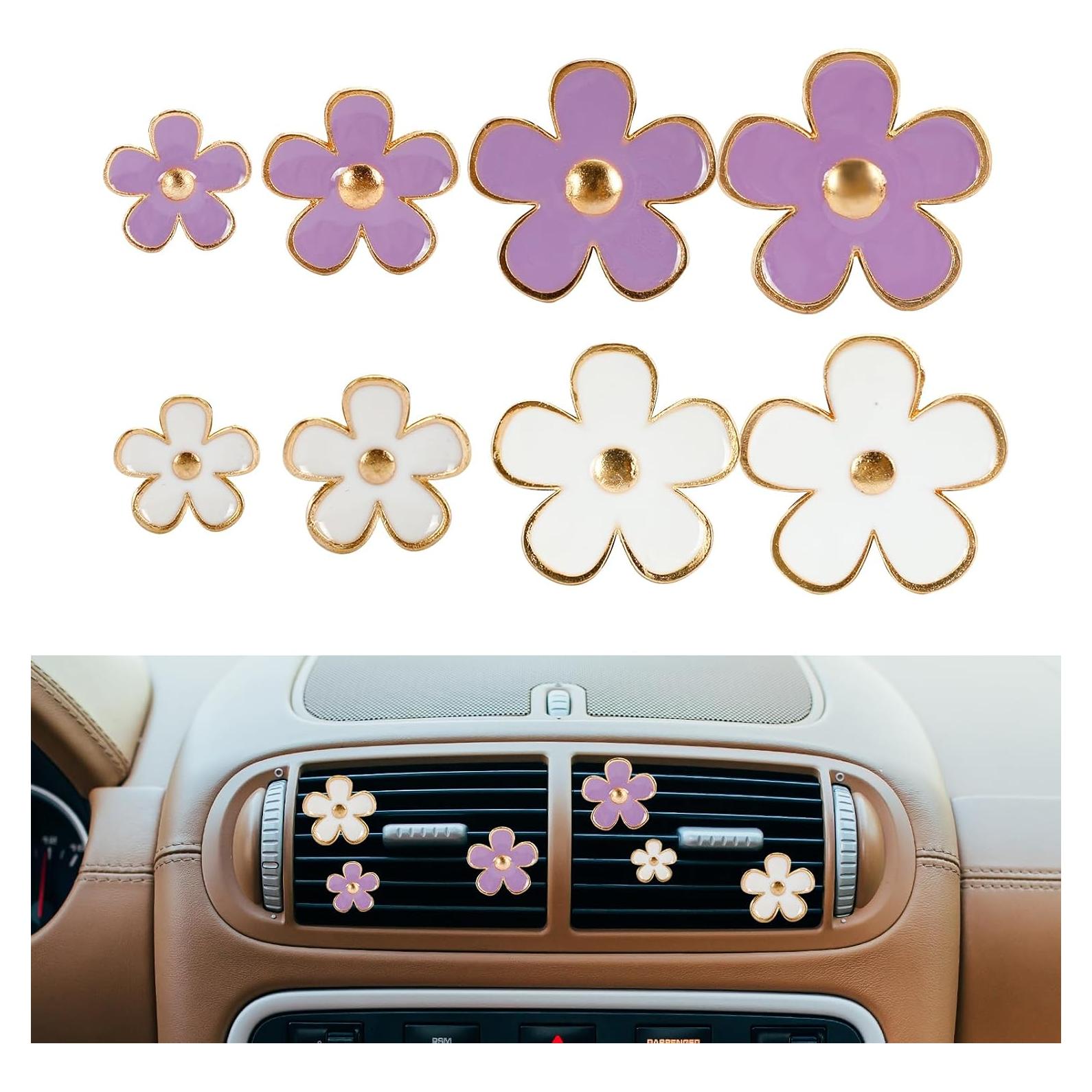 8 Clips Decorativos de Flor Margarita para Ventilación de Auto