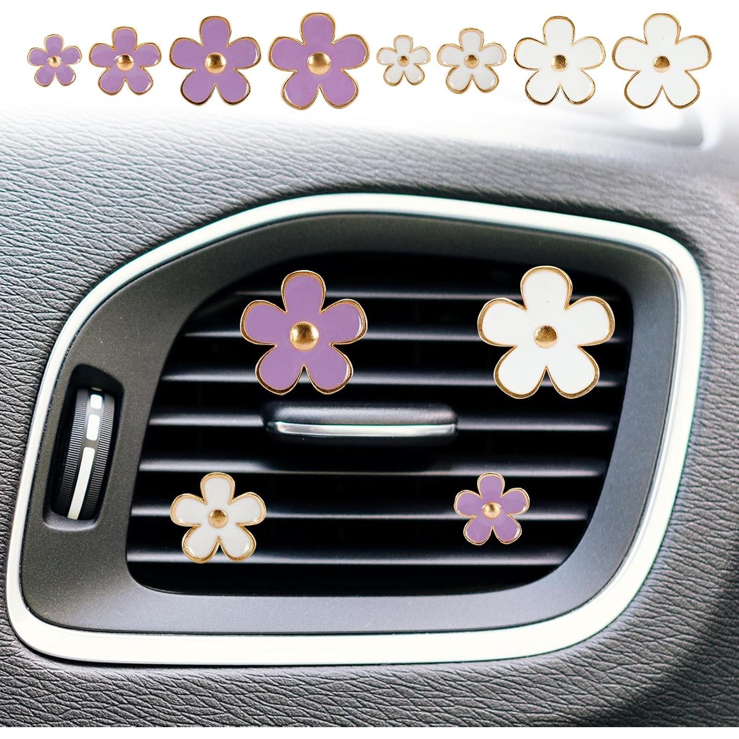 8 Clips Decorativos de Flor Margarita para Ventilación de Auto