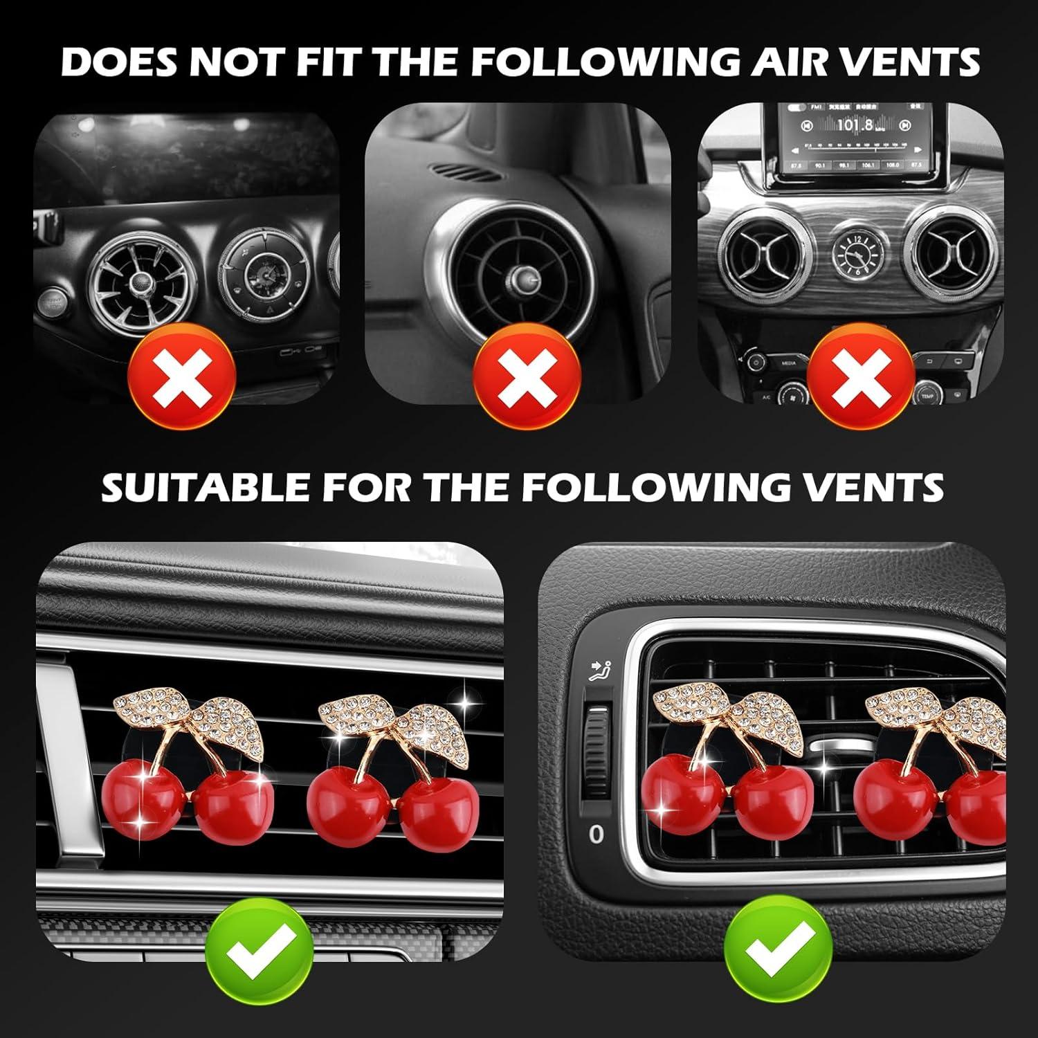 Clips de Ventilación de Coche YGDMD en Forma de Cereza - 2 Piezas