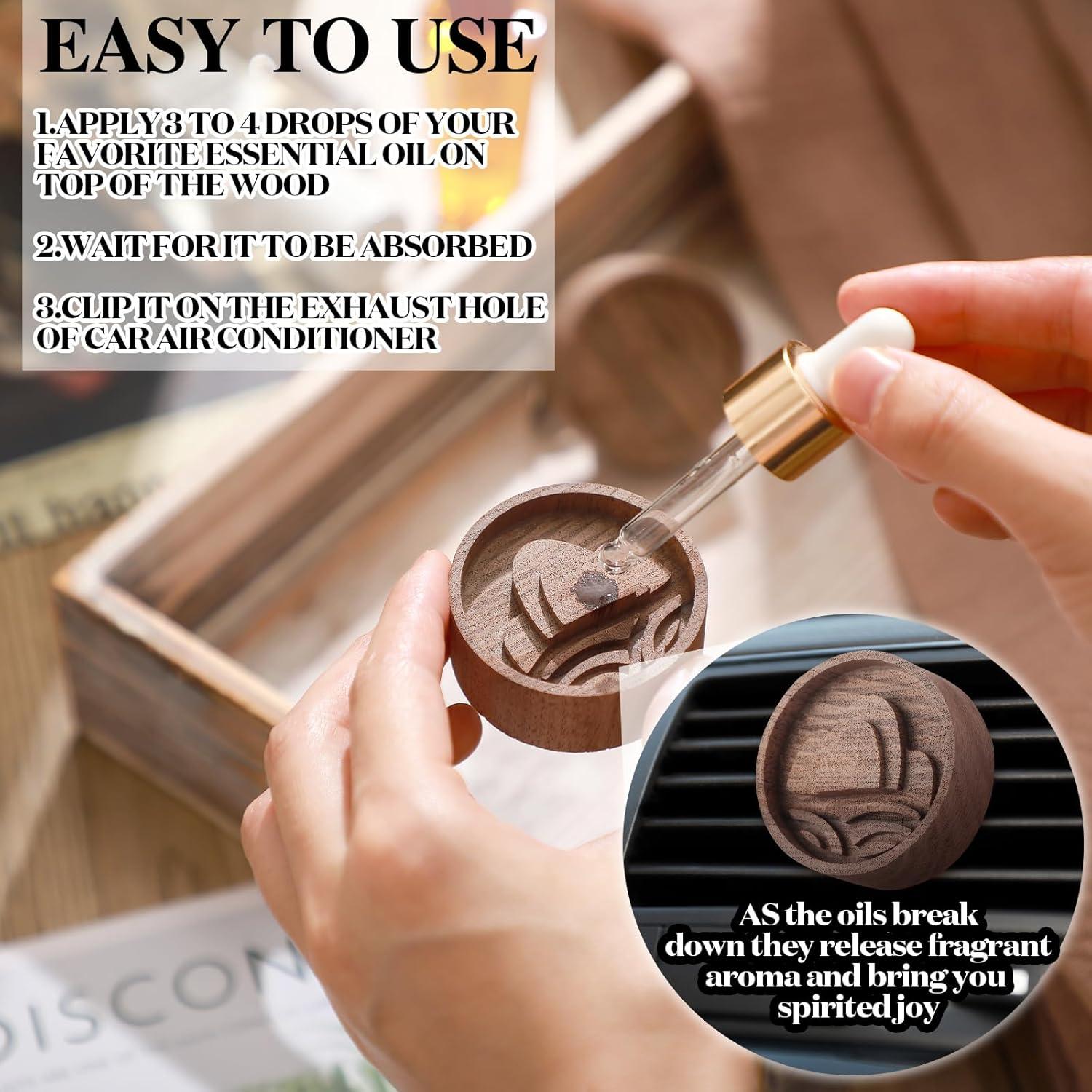 Paquete de 4 Difusores de Aceite Esencial Teenyyou Madera