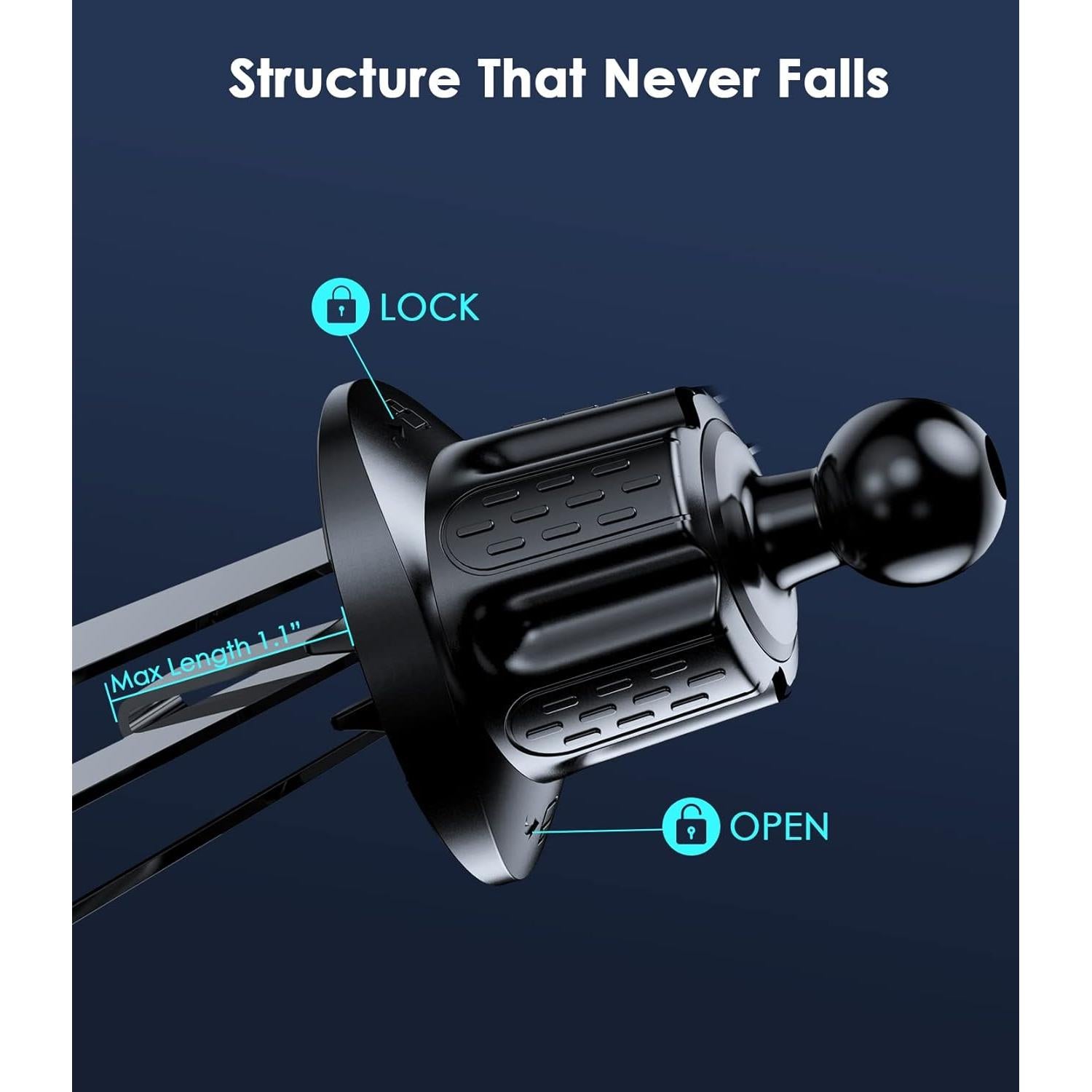 Soporte de Teléfono para Auto MOKPR Clip Ventilación 17mm