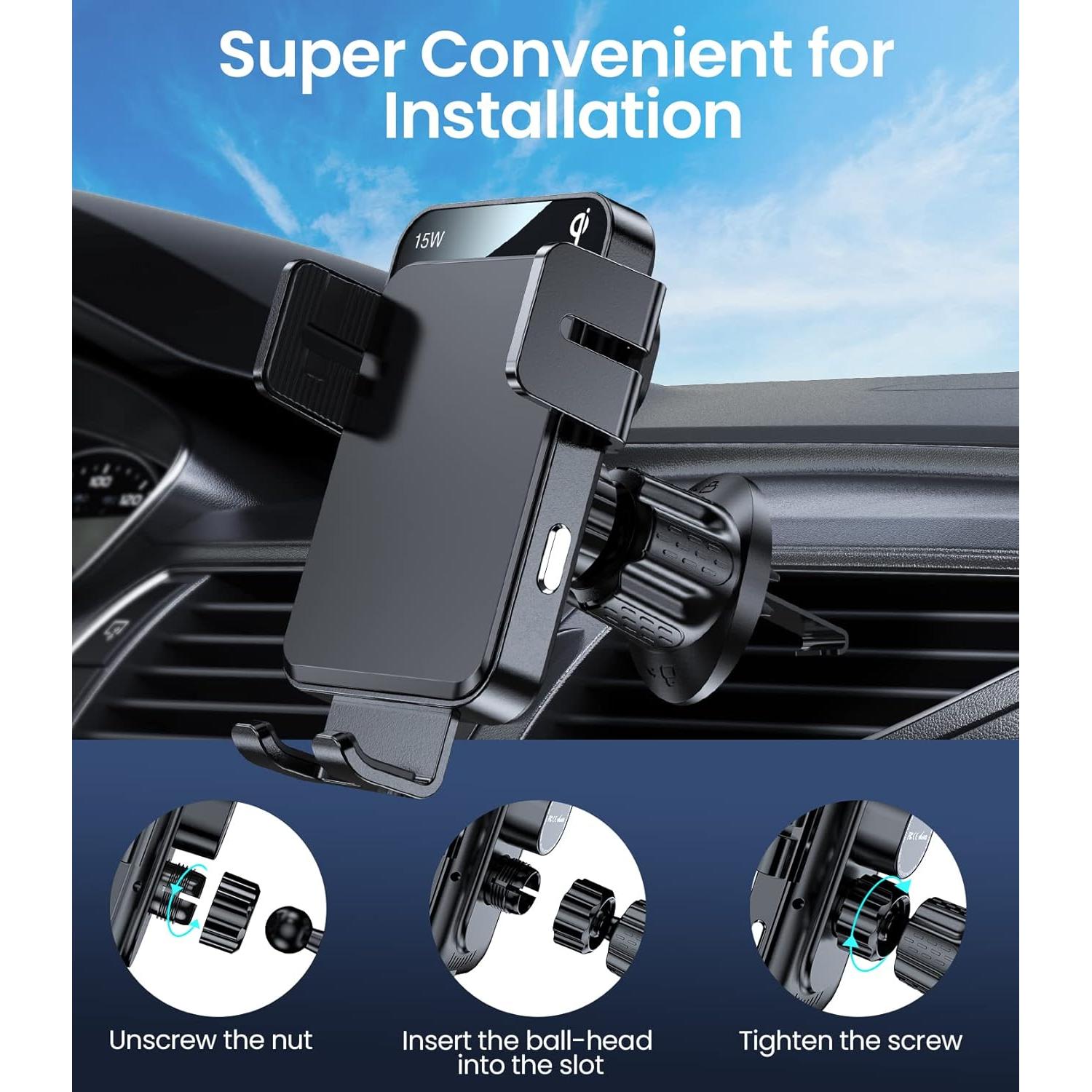 Soporte de Teléfono para Auto MOKPR Clip Ventilación 17mm