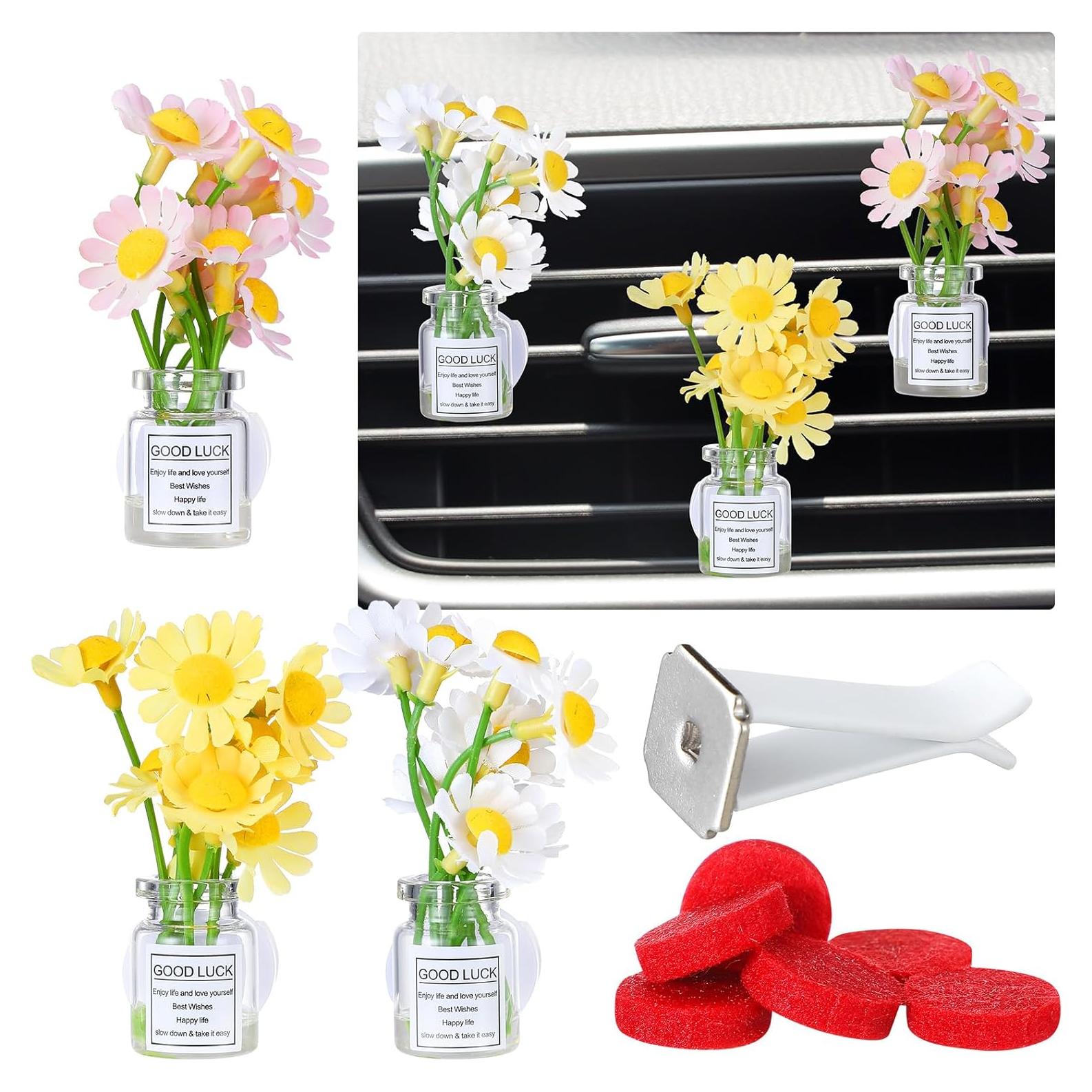 3 Clips de Ventilación de Flor Margarita Datanly - Ambientador de Coche