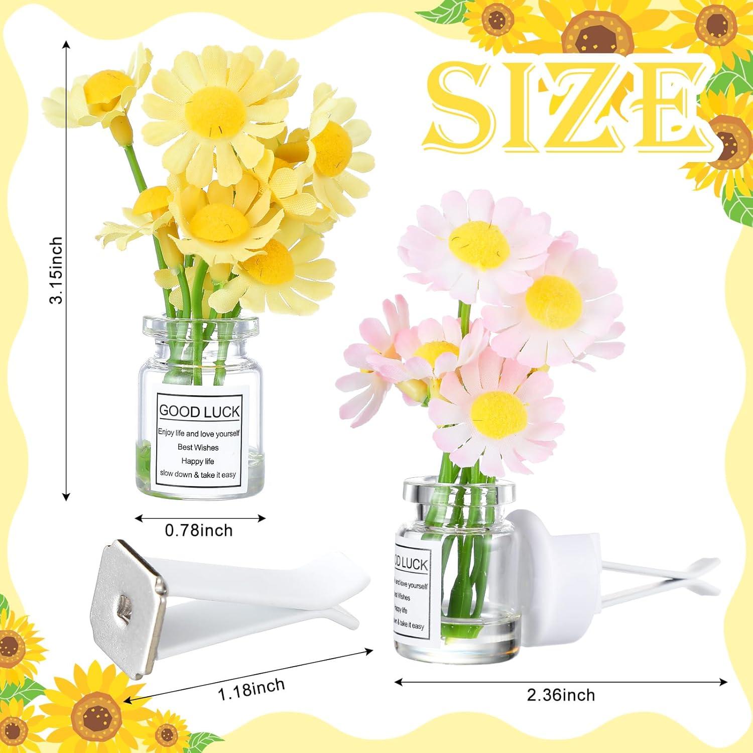 3 Clips de Ventilación de Flor Margarita Datanly - Ambientador de Coche