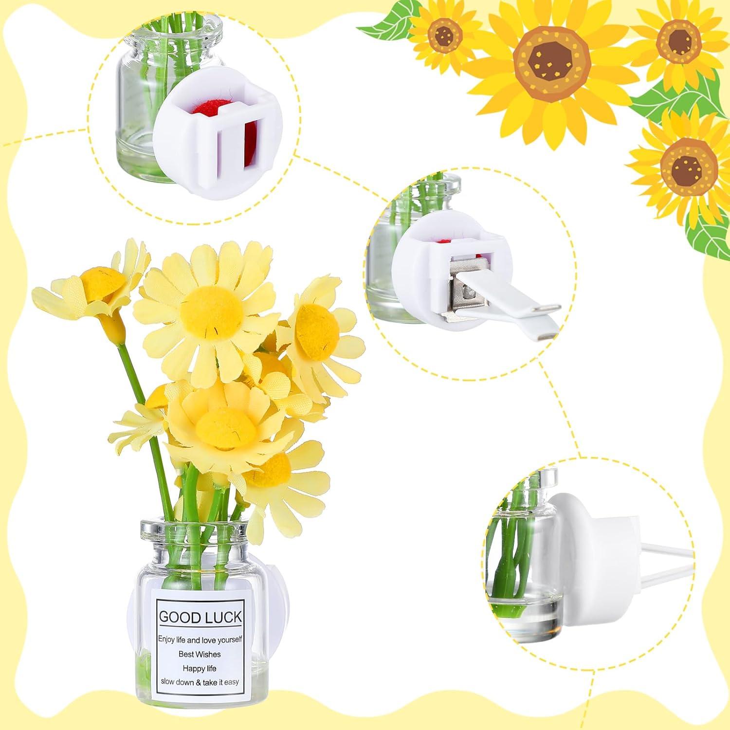 3 Clips de Ventilación de Flor Margarita Datanly - Ambientador de Coche