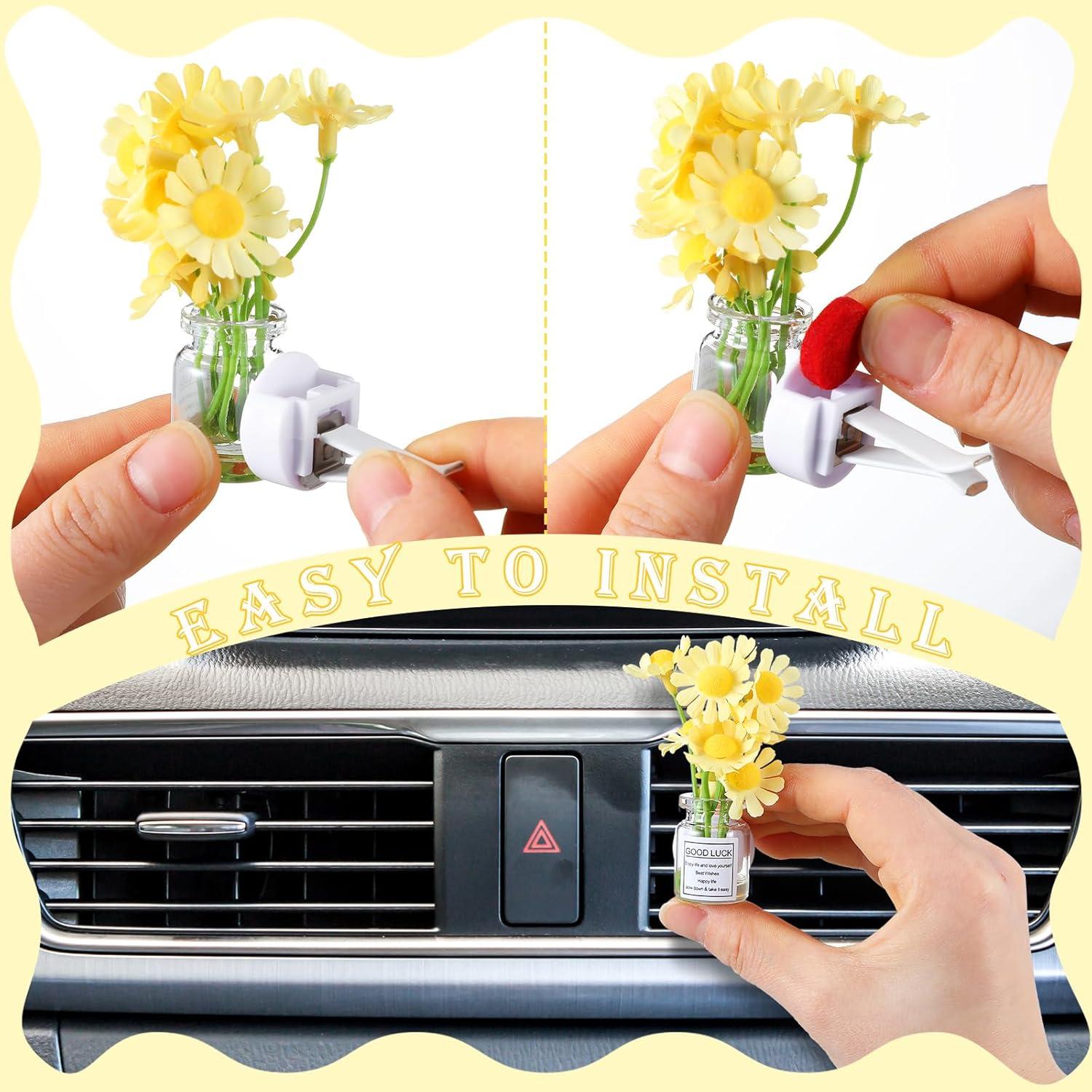 3 Clips de Ventilación de Flor Margarita Datanly - Ambientador de Coche