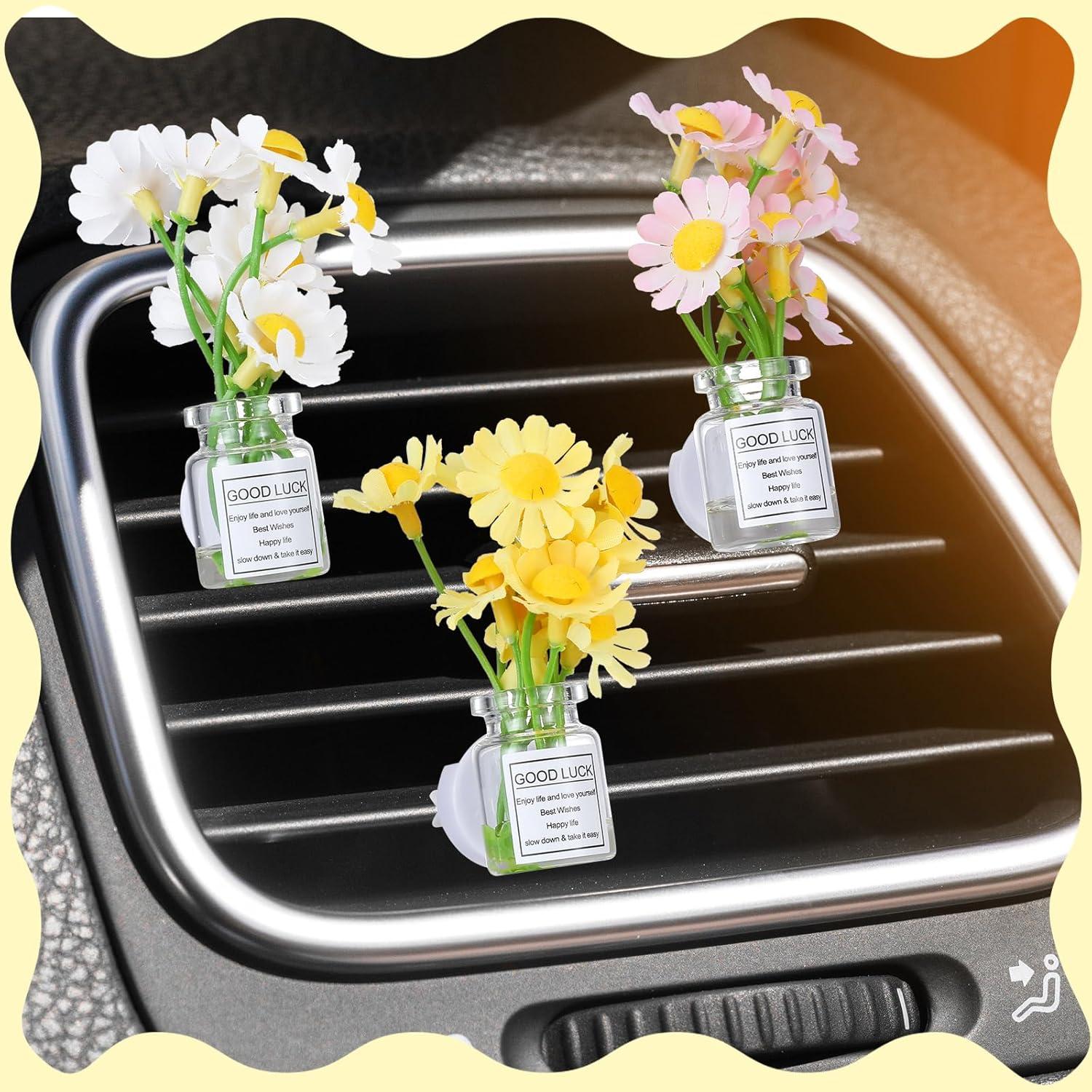 3 Clips de Ventilación de Flor Margarita Datanly - Ambientador de Coche