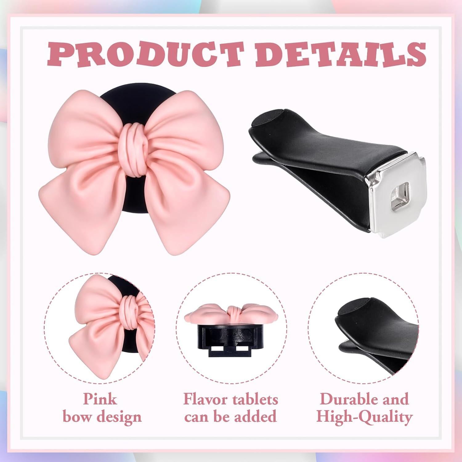 6 Clips de Ventilación para Autos BOHUIZ con Lazo Rosa