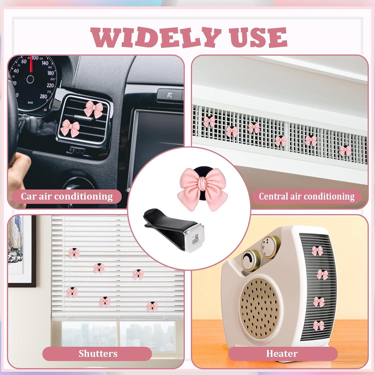 6 Clips de Ventilación para Autos BOHUIZ con Lazo Rosa