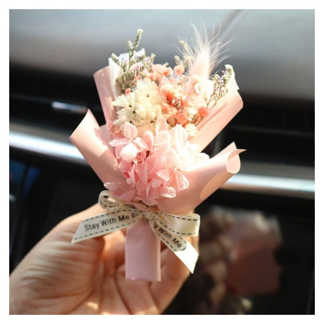 Ramo de Flores Secas Mini Rosa JJLFresheners para Coche