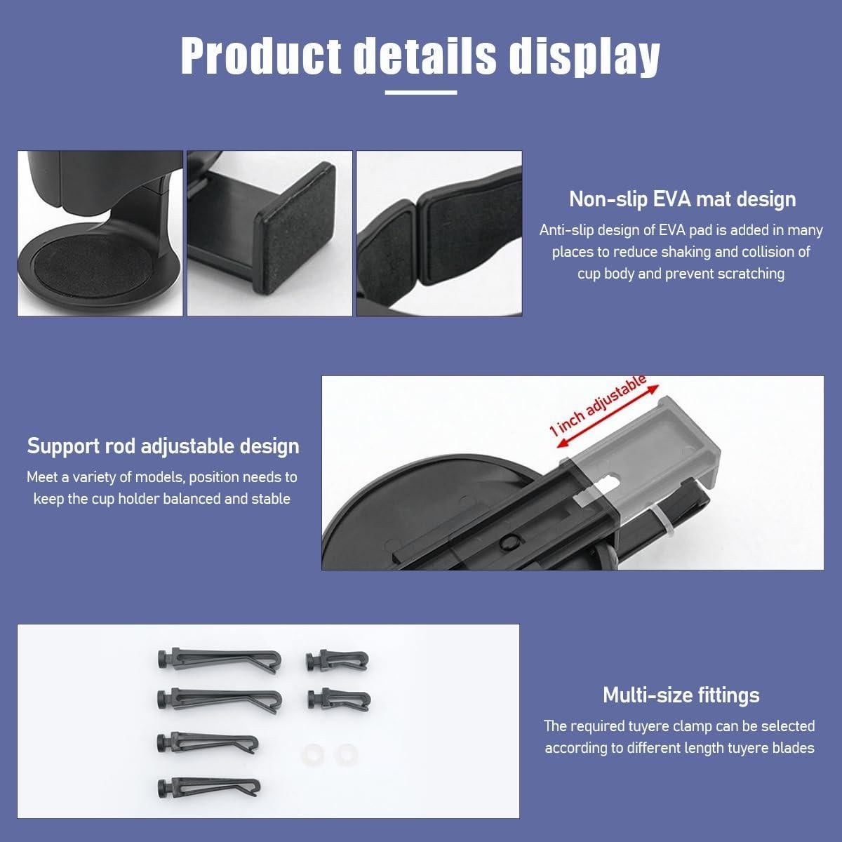 Soporte para Taza de Auto Ohleats Ajustable con Clips