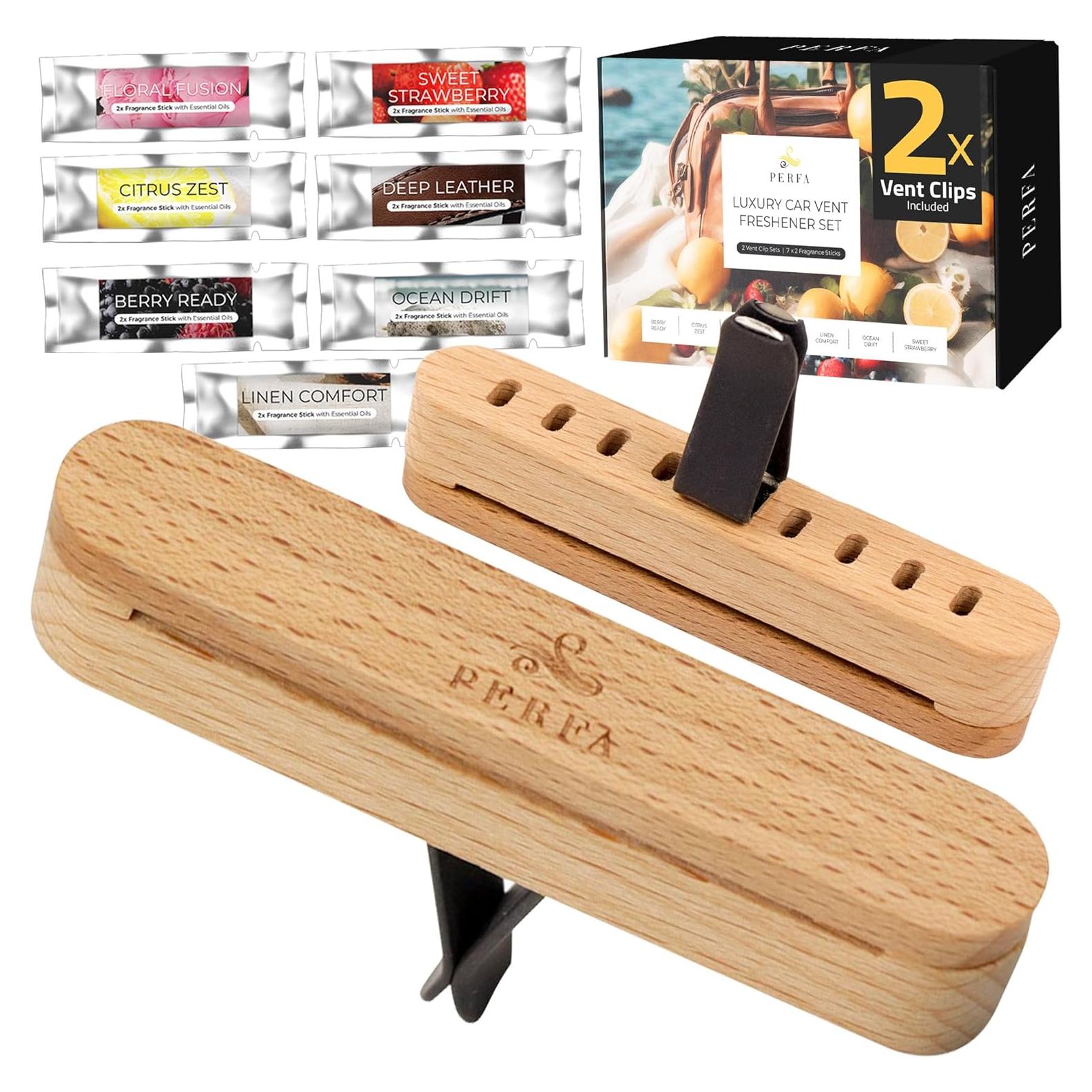 Ambientador de Auto Perfa de Madera Premium con 7 Aromas