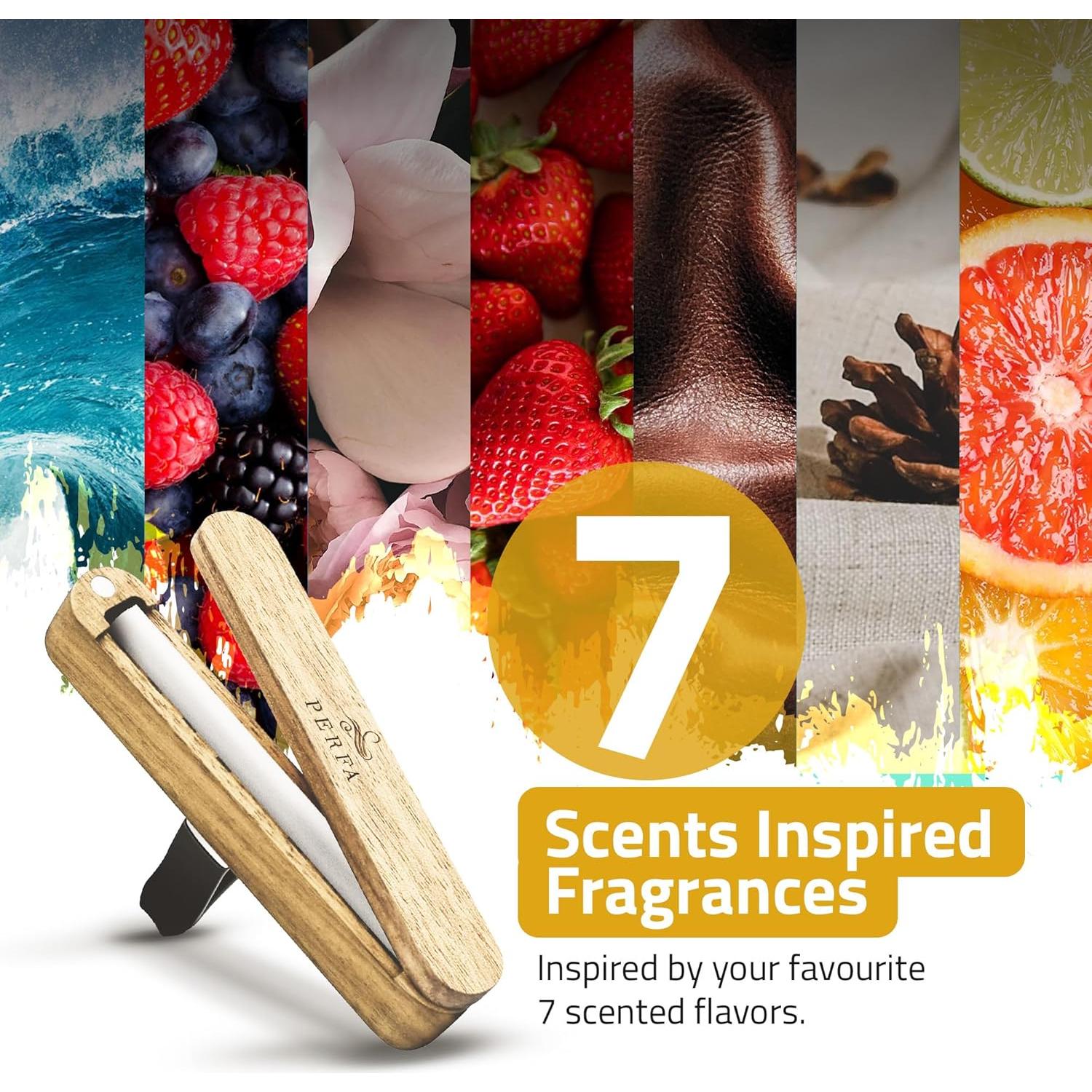 Ambientador de Auto Perfa de Madera Premium con 7 Aromas