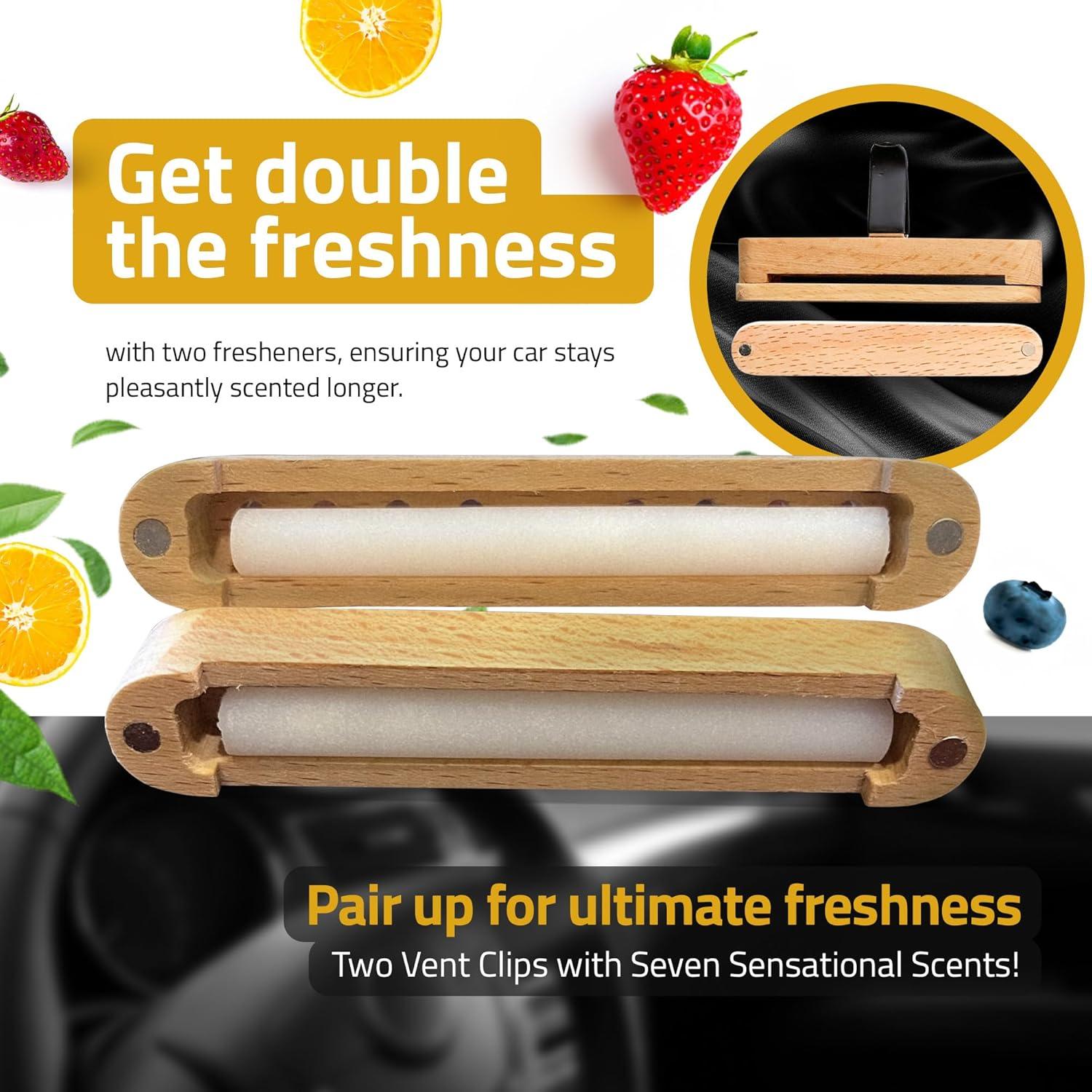 Ambientador de Auto Perfa de Madera Premium con 7 Aromas