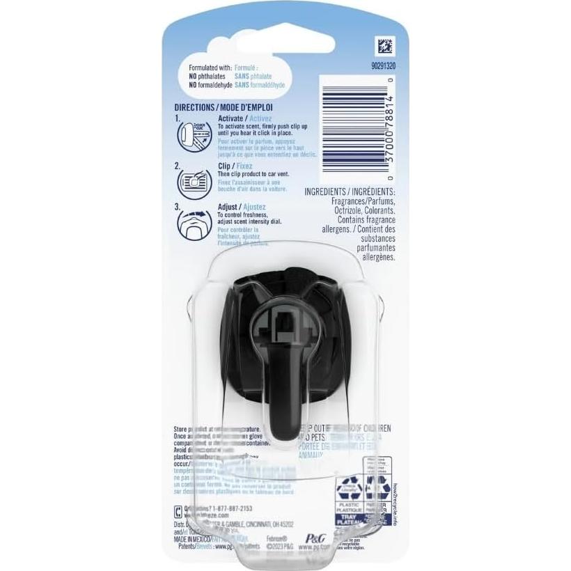 Febreze Clip de Aire Fresco para Auto Hielo Platino - 8 Unidades