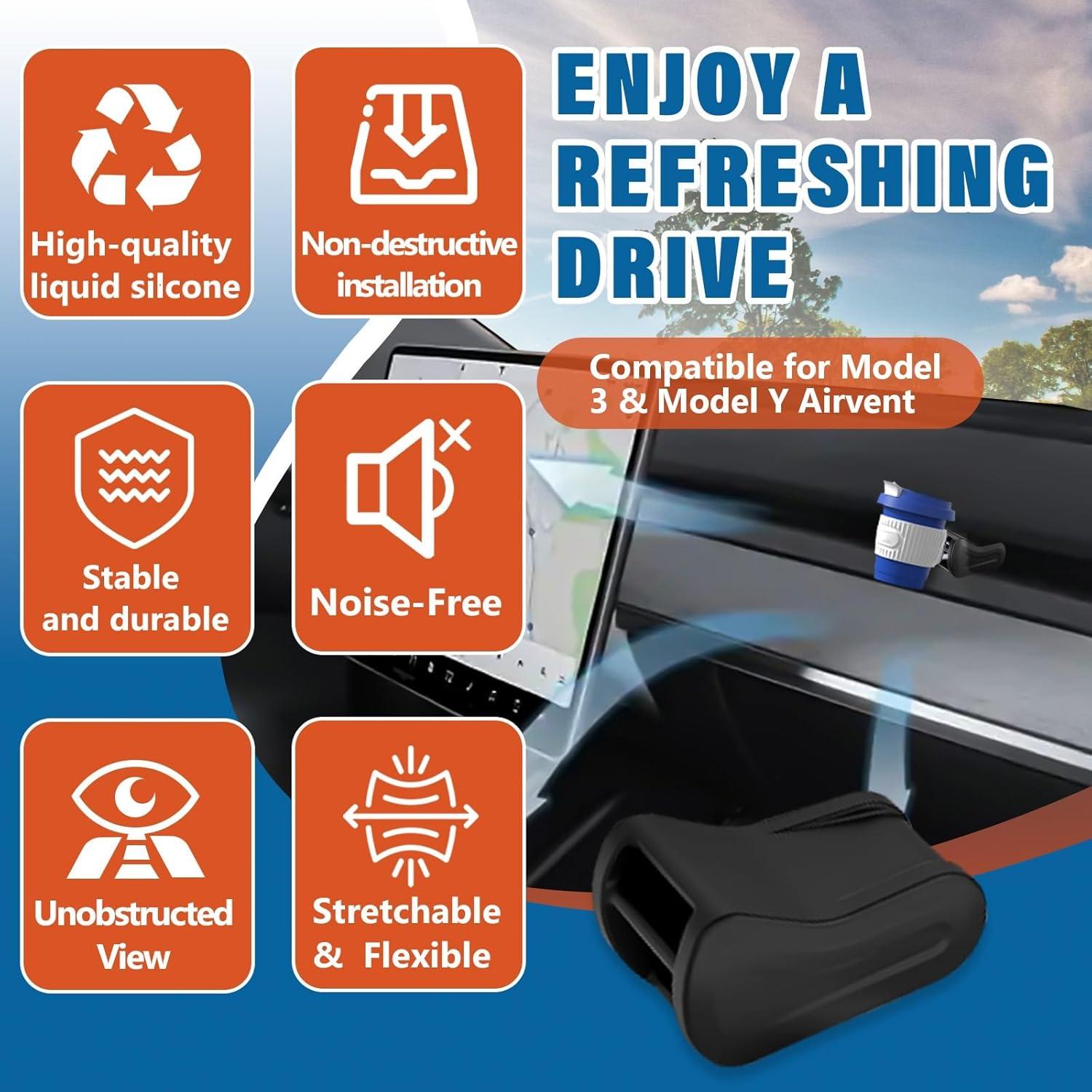 Adaptador de Ambientador Foycow para Tesla Model 3 y Y - 4 Pcs