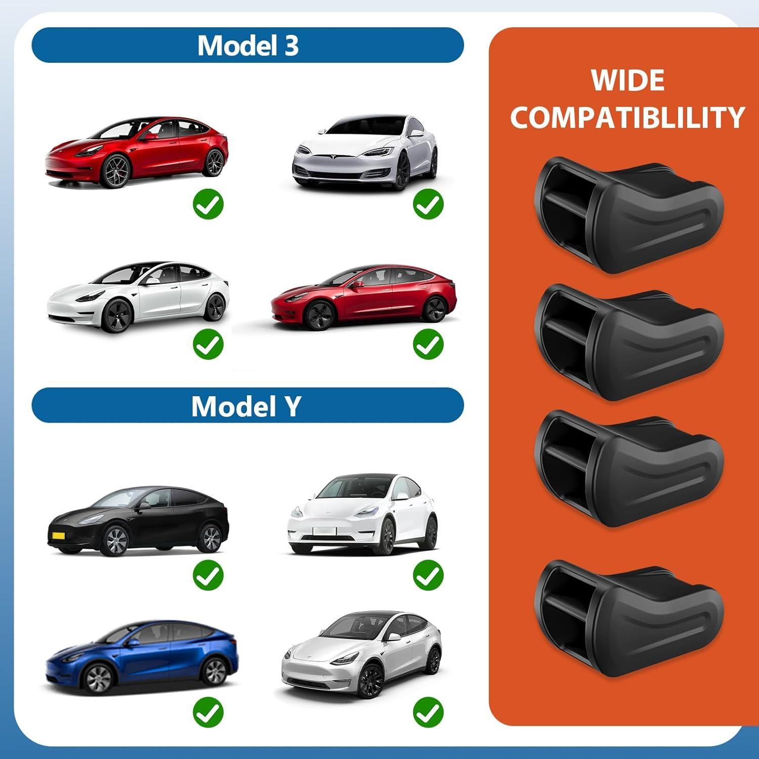 Adaptador de Ambientador Foycow para Tesla Model 3 y Y - 4 Pcs