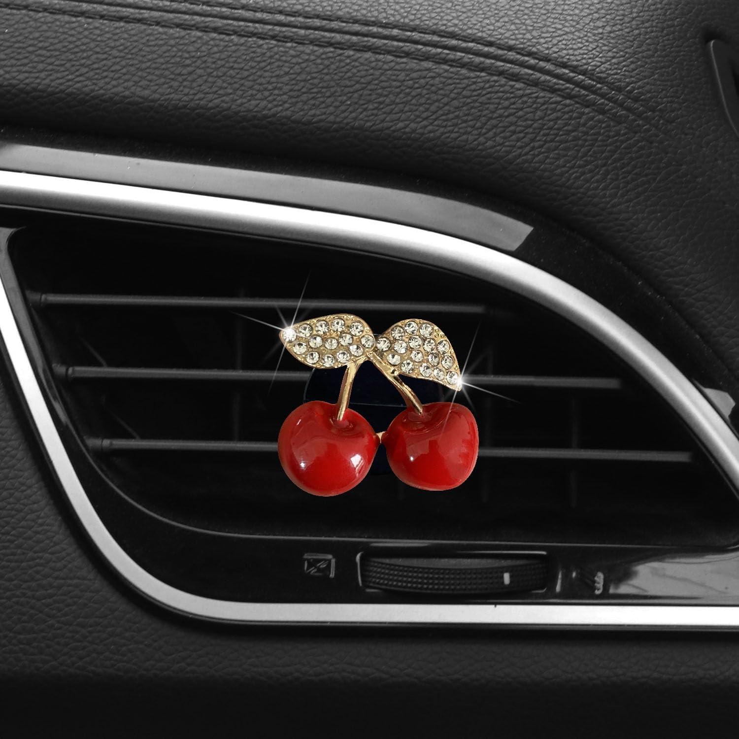 Clip Ambientador de Coche Tustao Cereza con Rhinestones