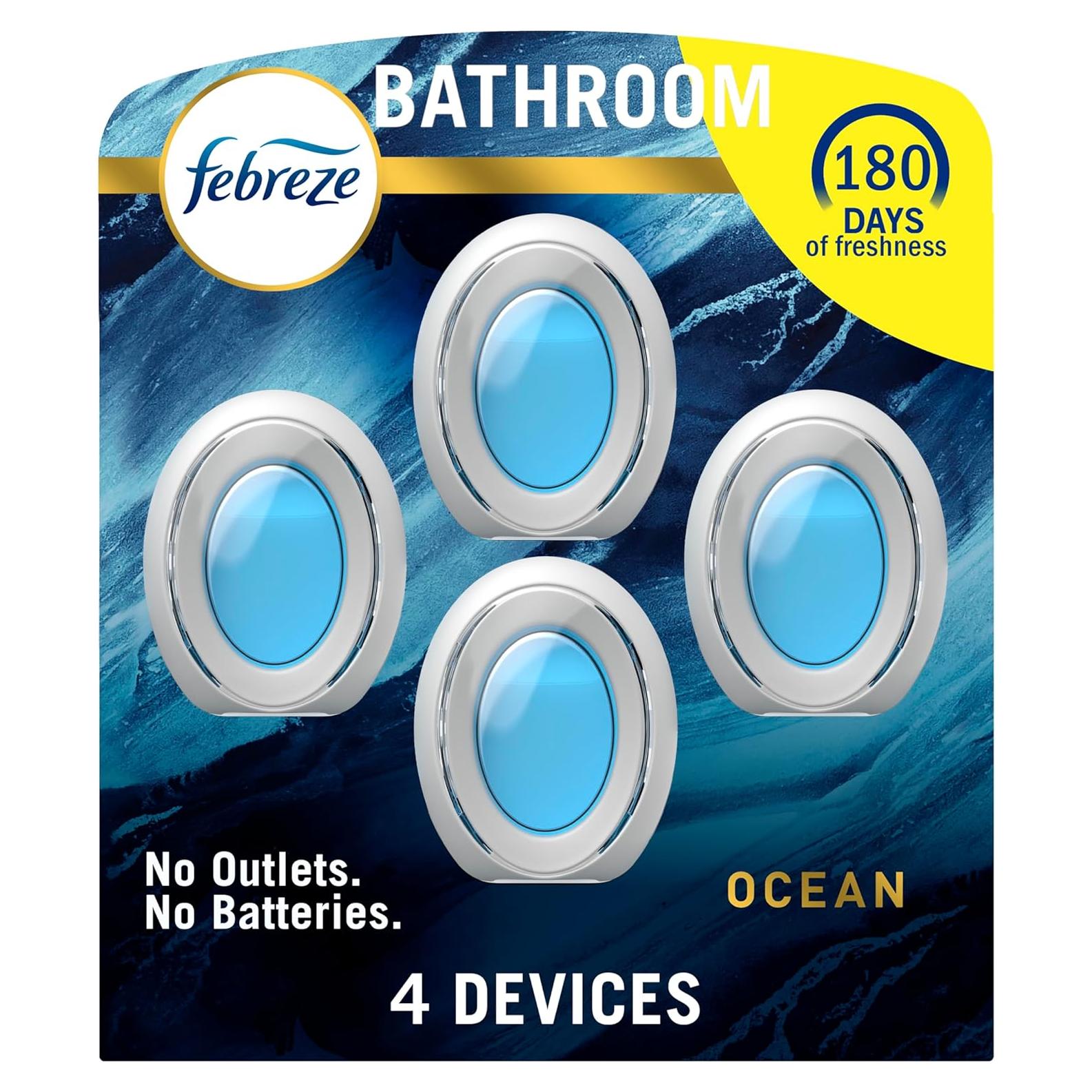 Ambientador Febreze Oceánico 4 Unidades, Combate Olores 45 Días