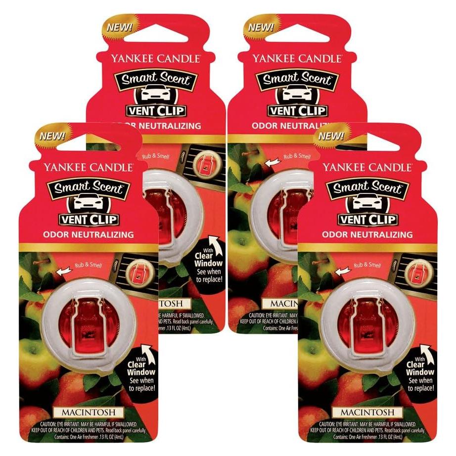 Aromatizante de Auto Yankee Candle Smart Scent Clips 4 Unidades Macintosh