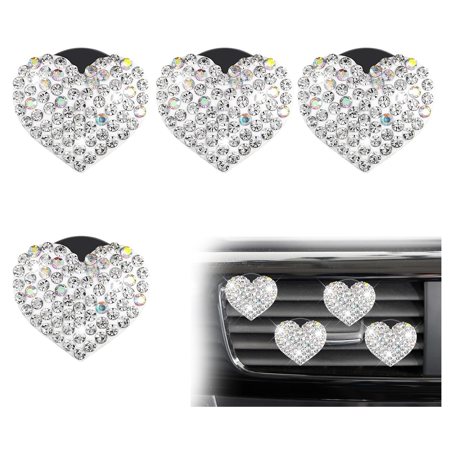 4 Clips de Ventilación para Auto LLOUSSAK Corazón Blanco