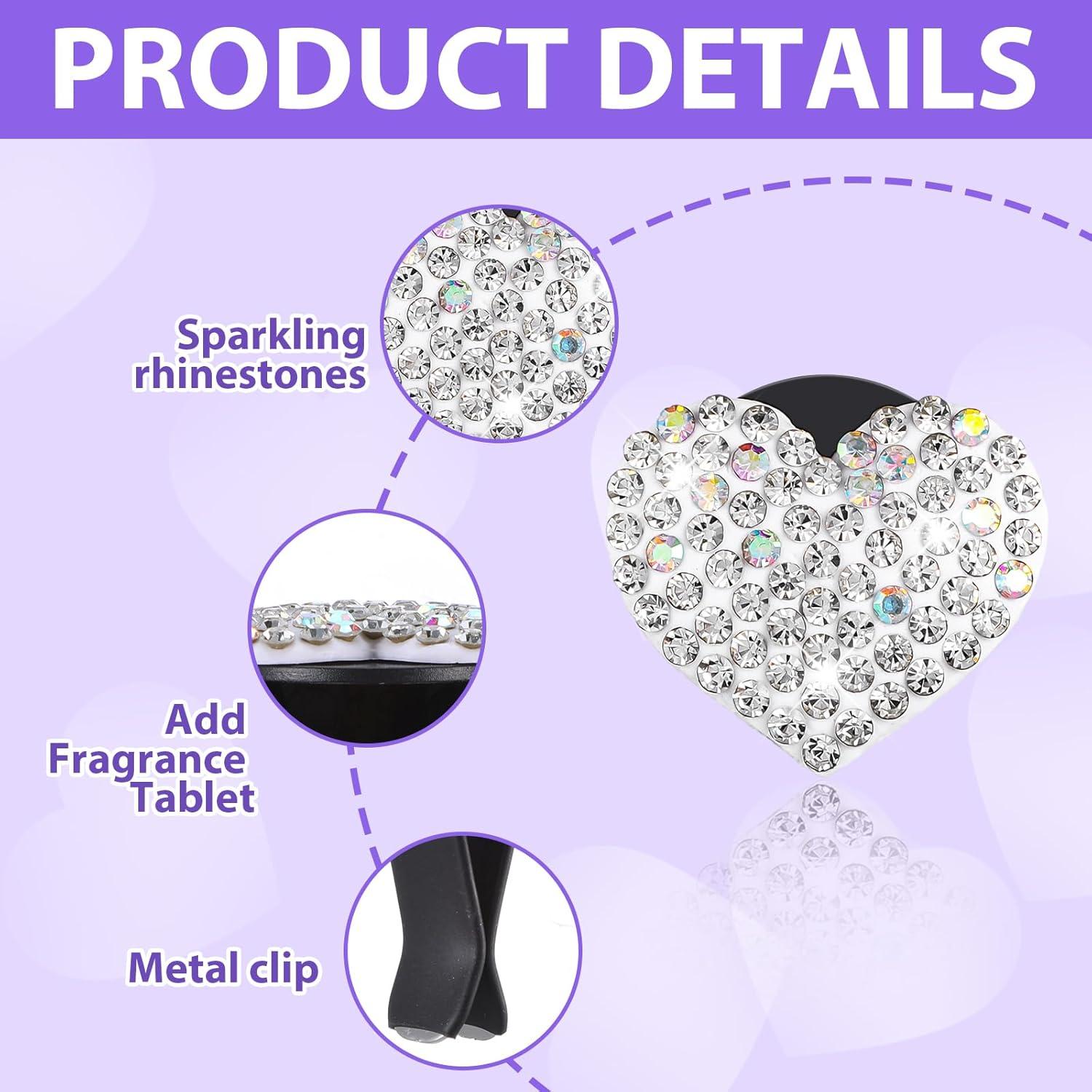 4 Clips de Ventilación para Auto LLOUSSAK Corazón Blanco