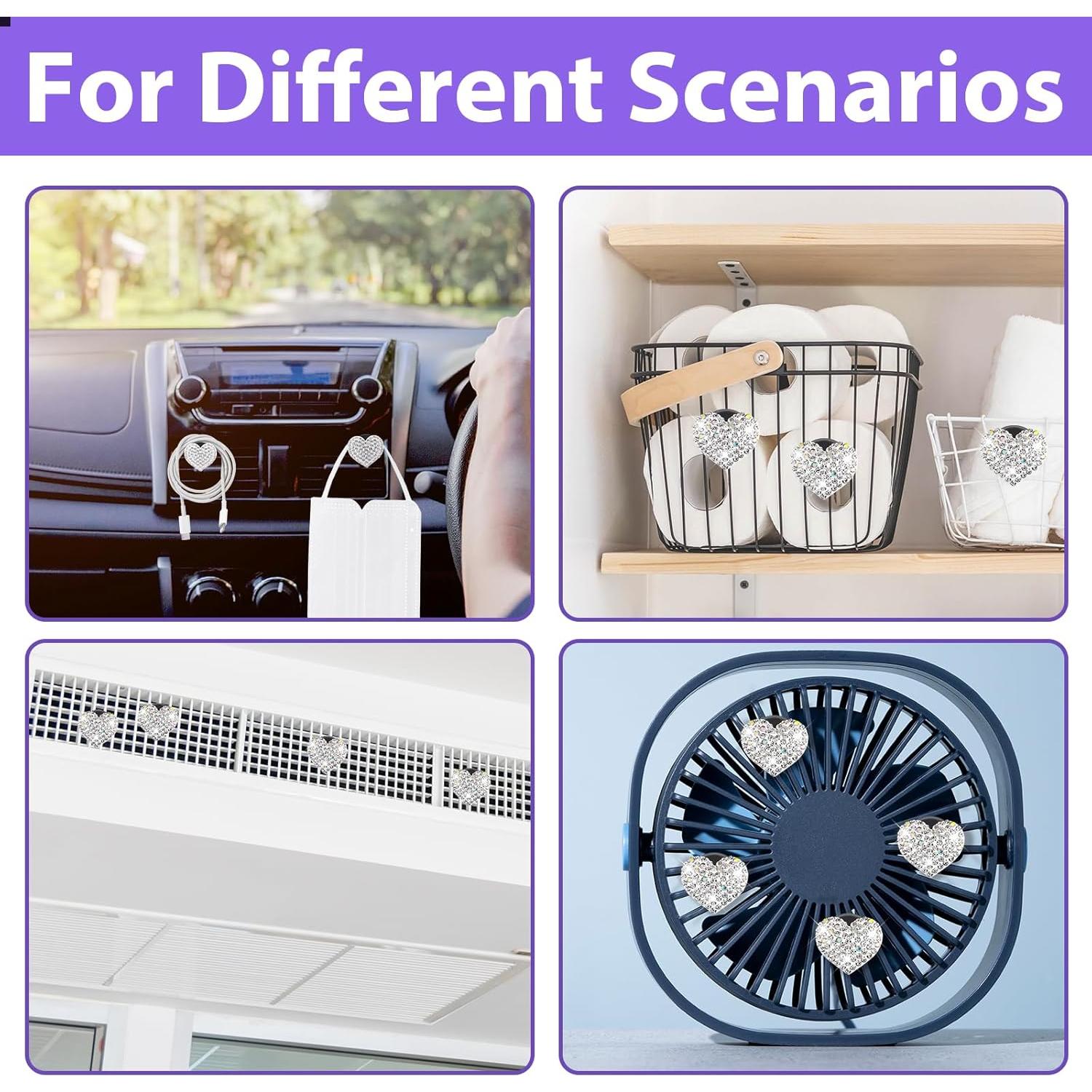 4 Clips de Ventilación para Auto LLOUSSAK Corazón Blanco