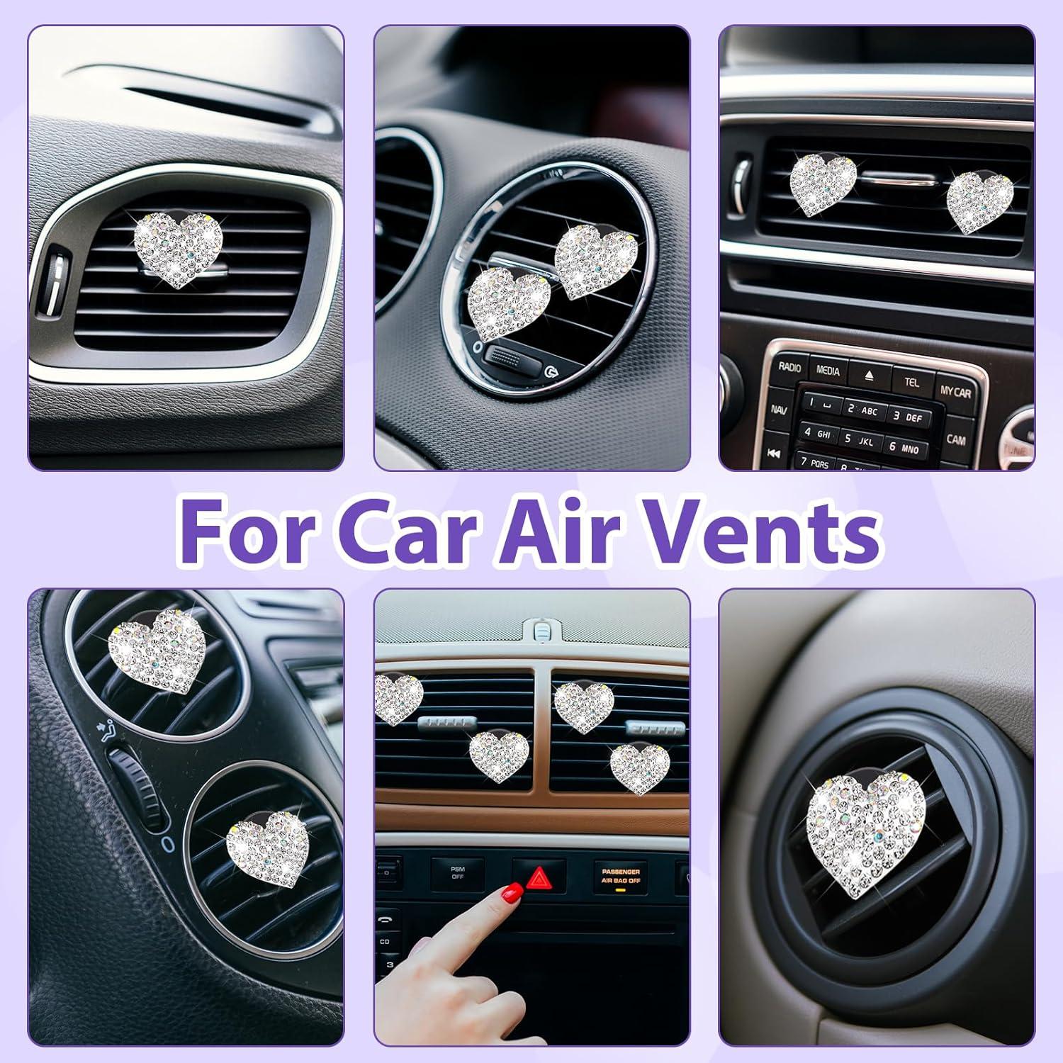 4 Clips de Ventilación para Auto LLOUSSAK Corazón Blanco