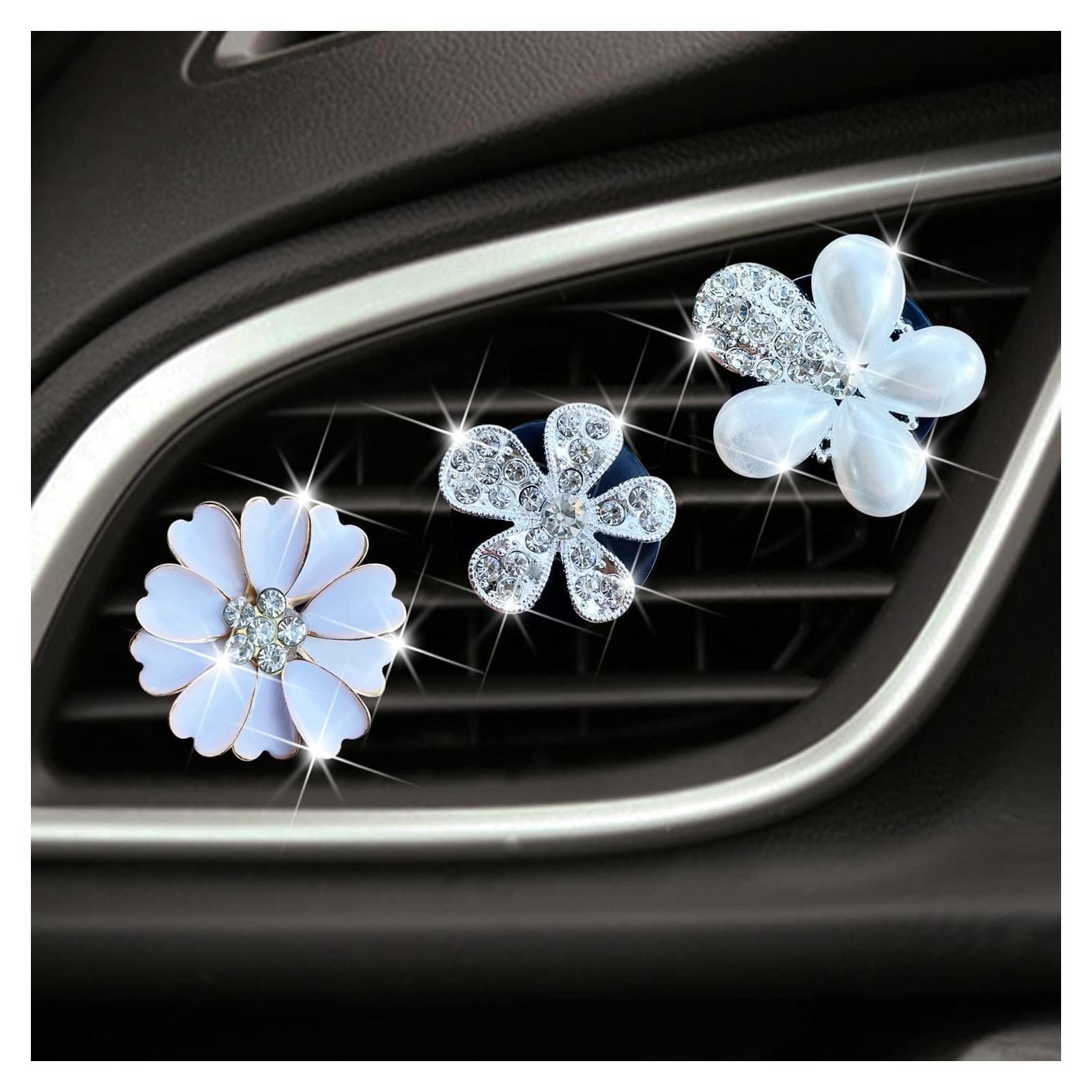Clip de Perfume para Auto Galyacht Bling Daisy Rosa 5cm