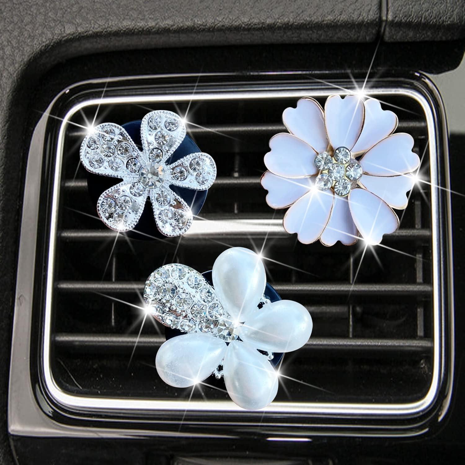 Clip de Perfume para Auto Galyacht Bling Daisy Rosa 5cm
